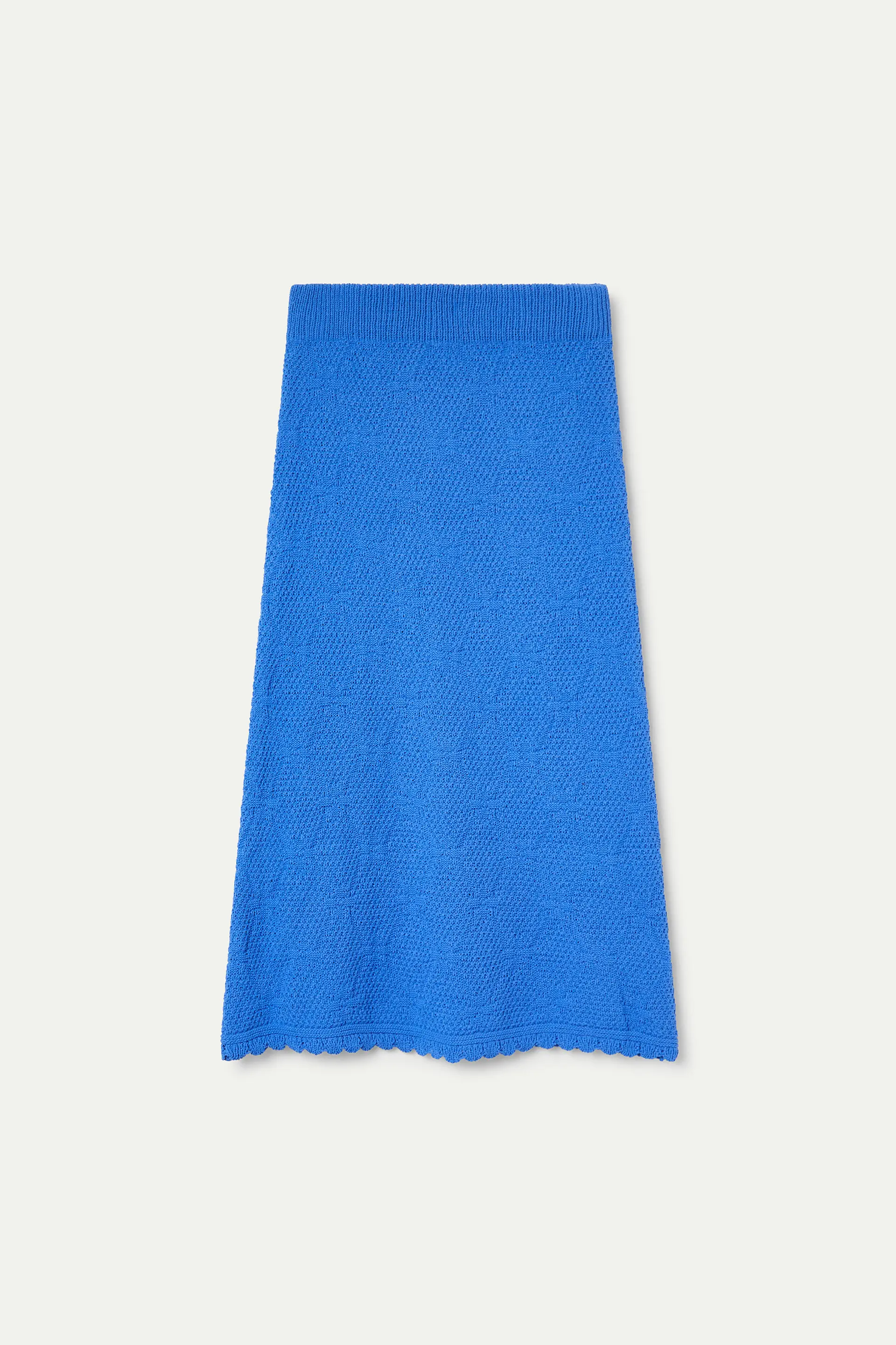 Falda midi con bordado encadenado azul - Image 2