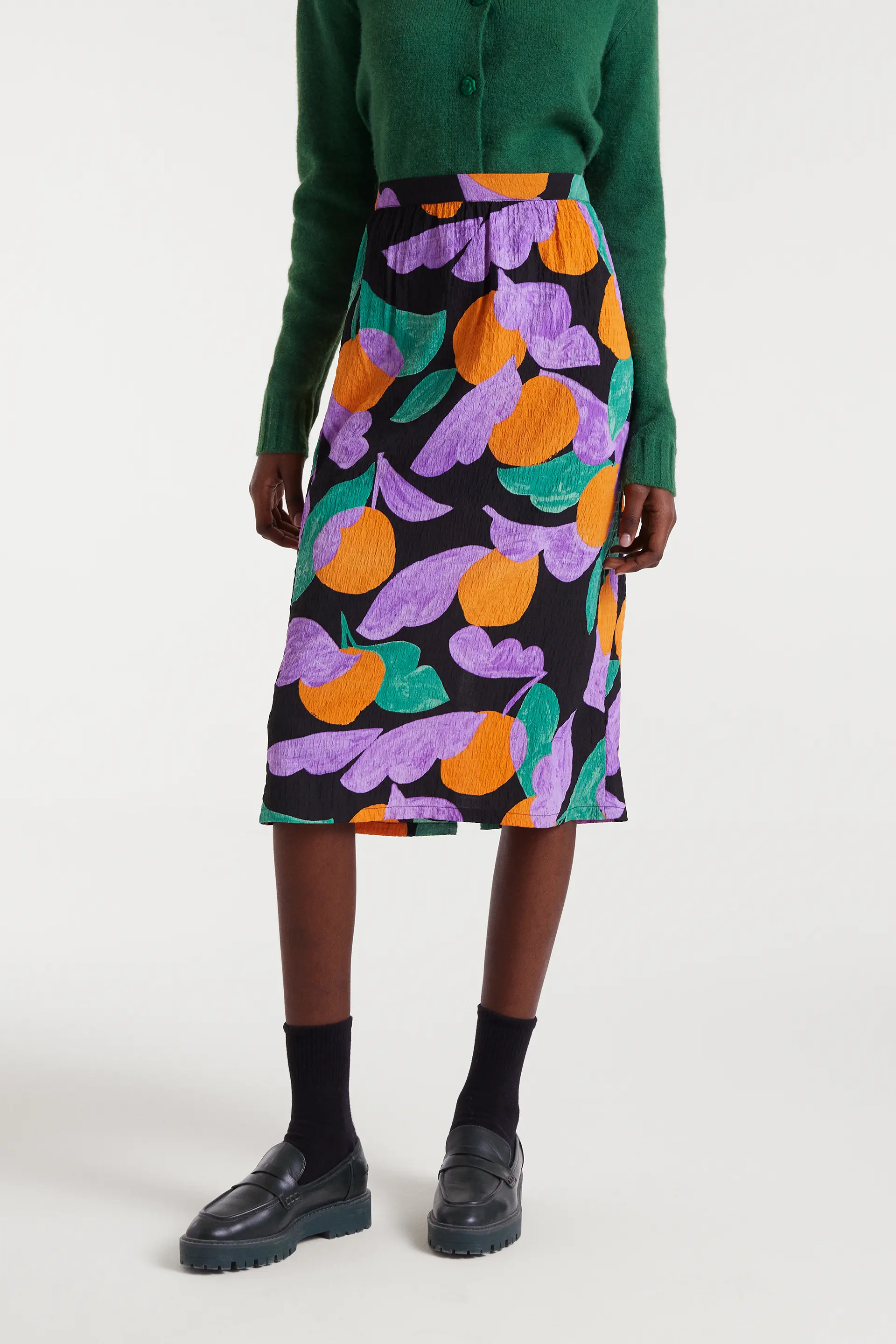 Falda midi con estampado Apricot