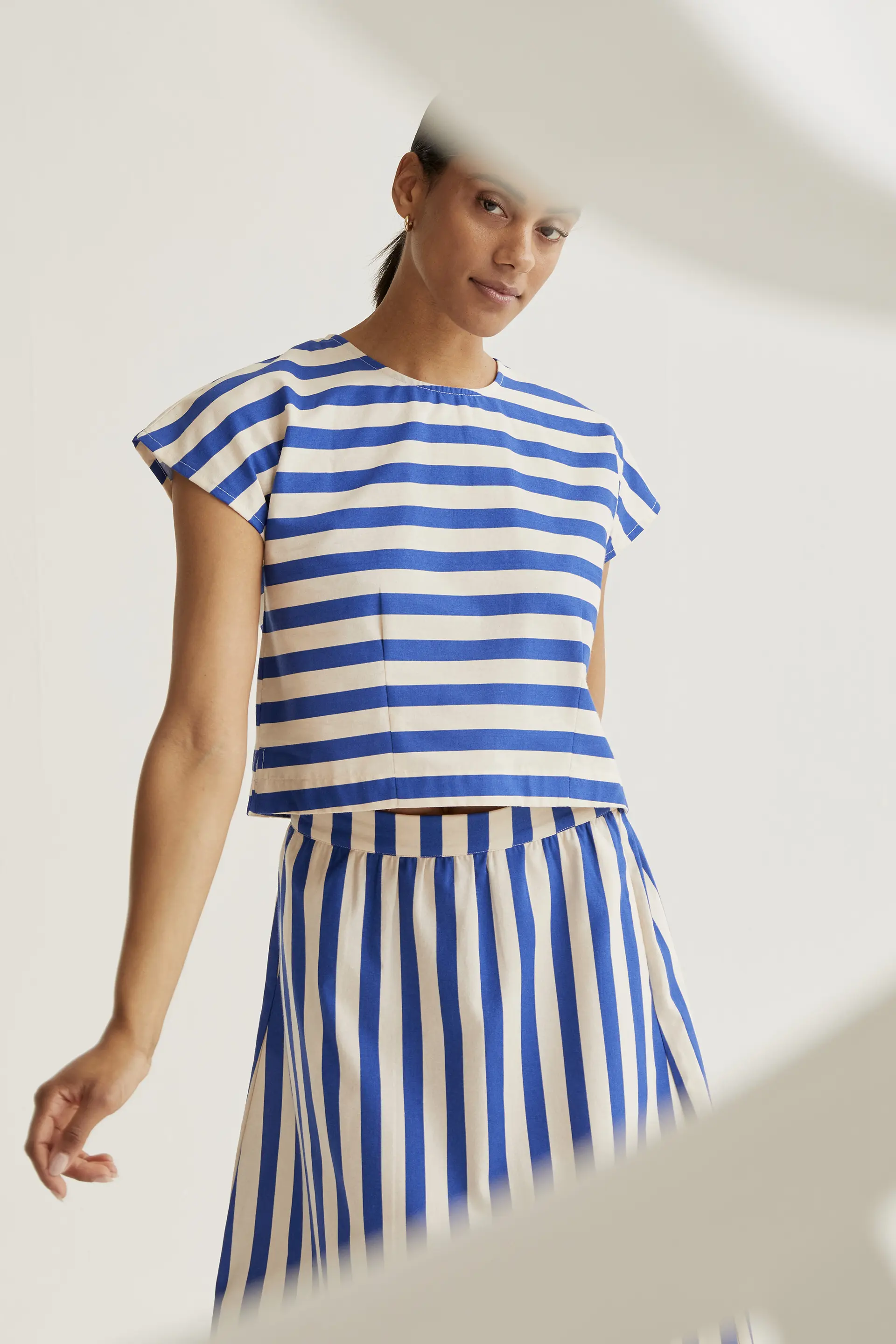 Falda midi con estampado Bamboo Blue - Image 6