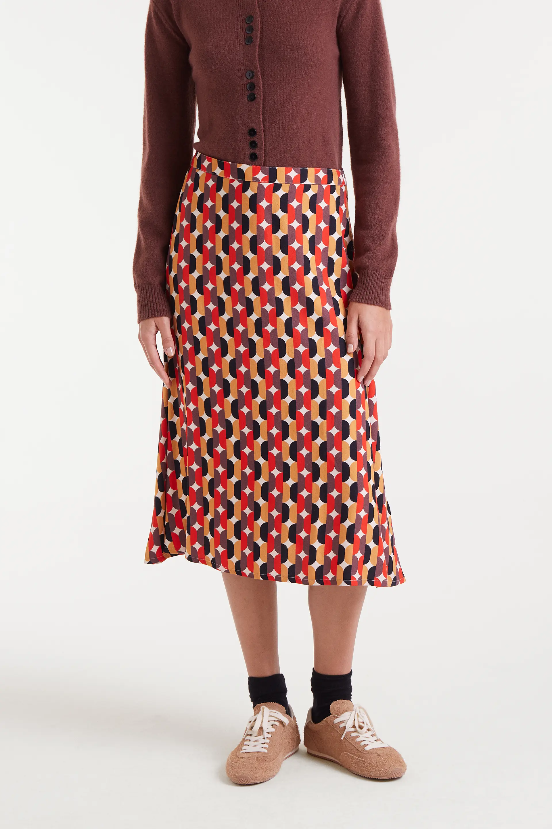 Falda midi con estampado Link