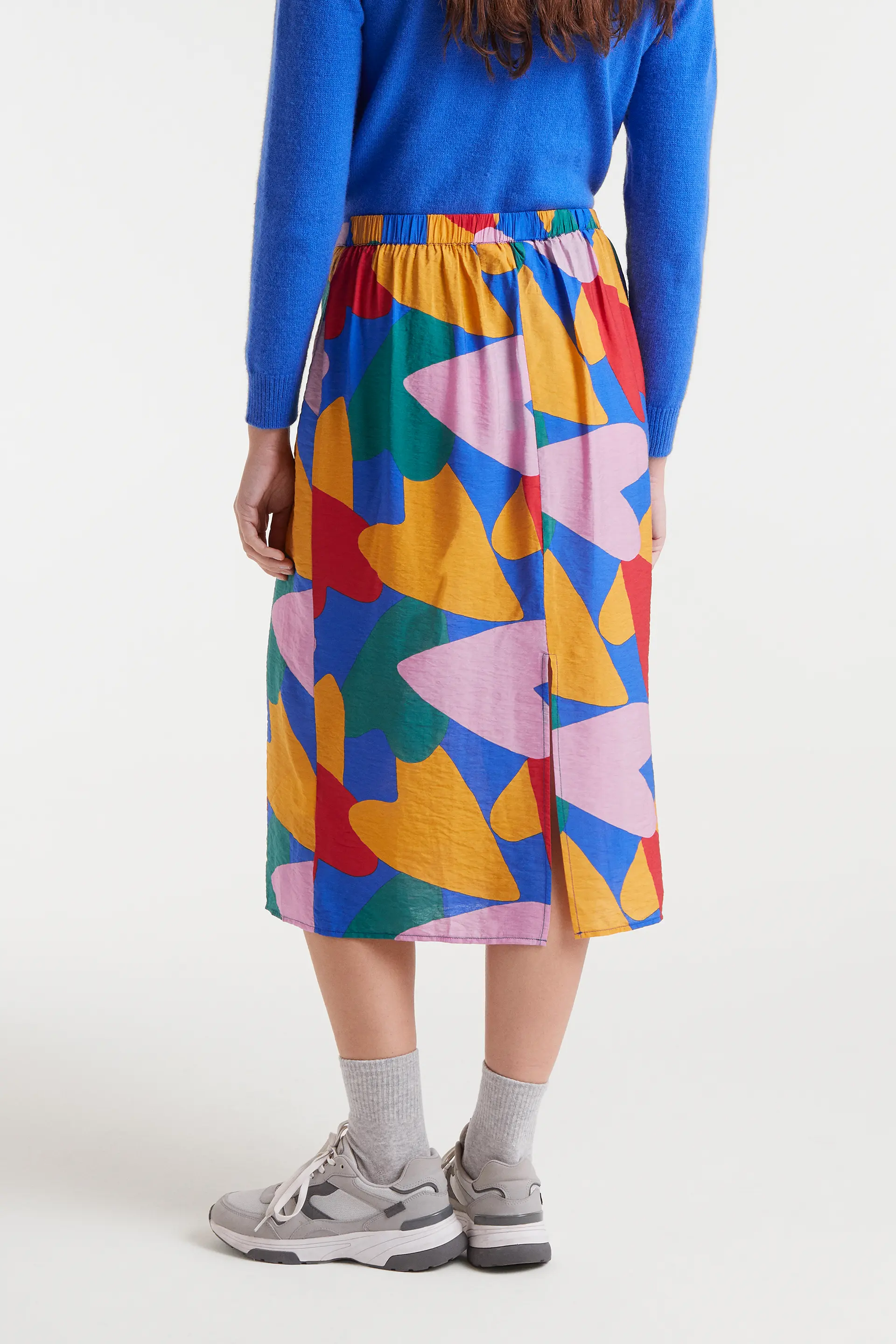 Falda midi crepé ligero con estampado Cupido - Image 3