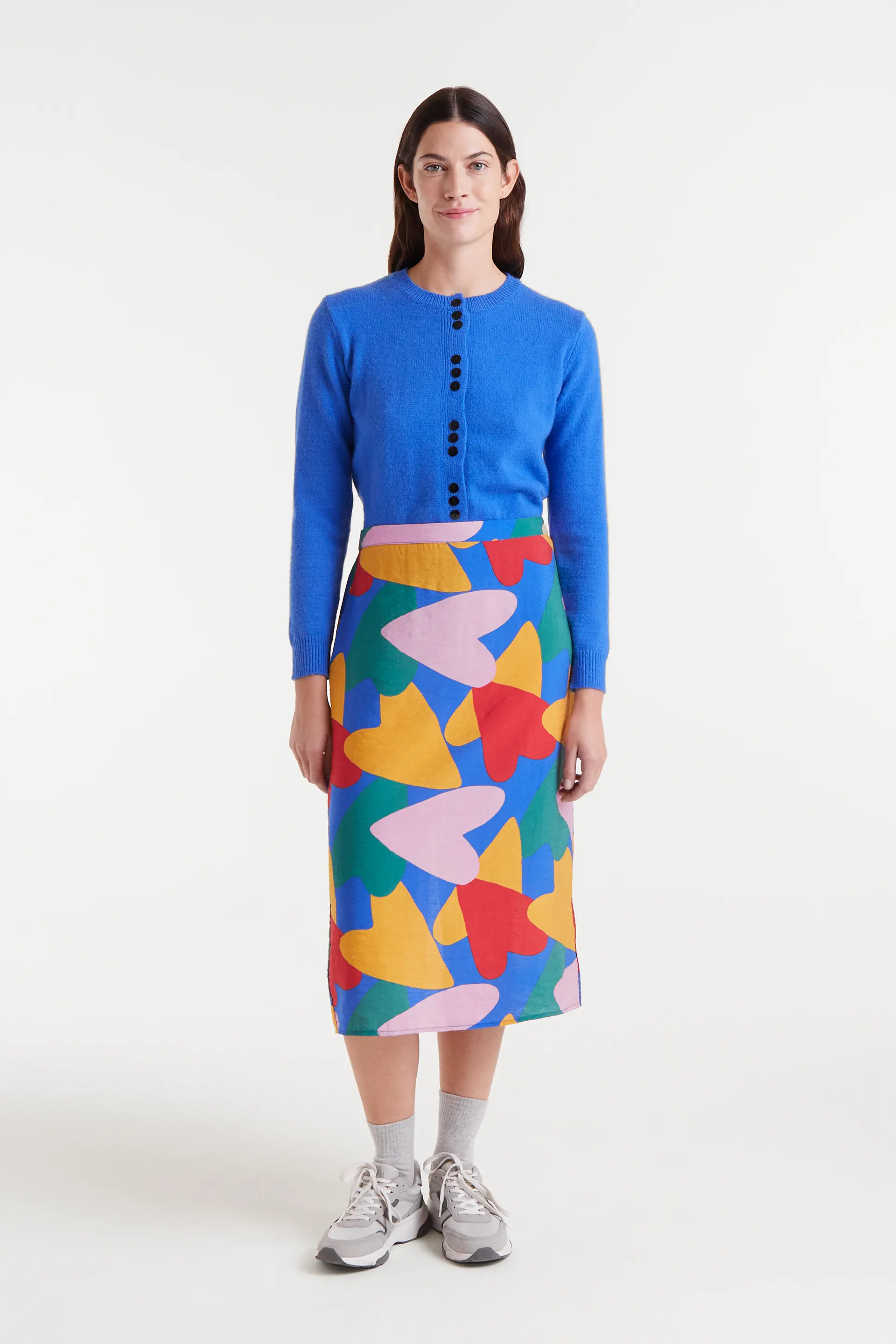 Falda midi crepé ligero con estampado Cupido - Image 5