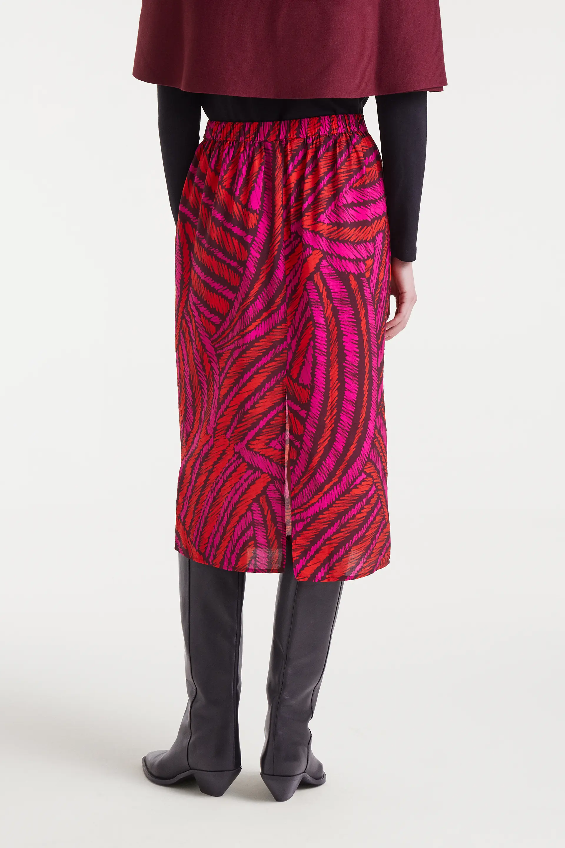 Falda midi crepé ligero con estampado Fedora - Image 3