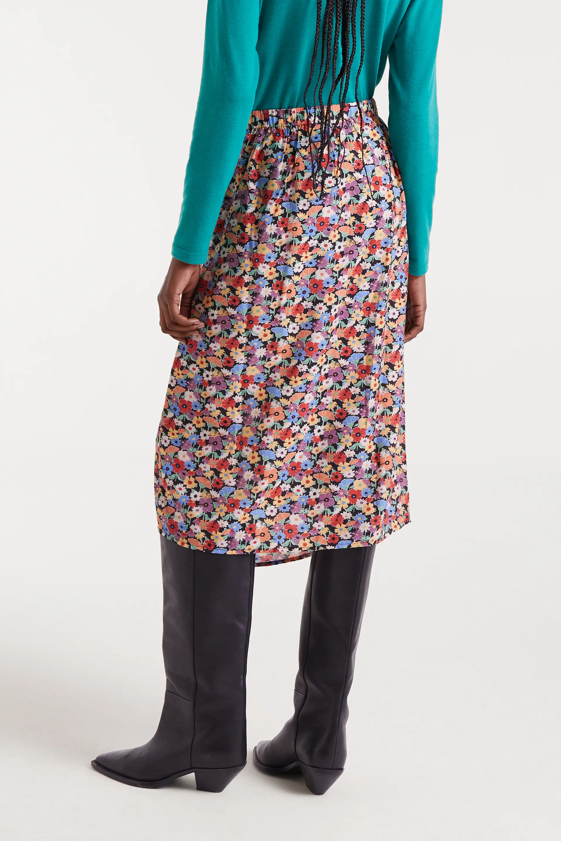 Falda midi crepé ligero con estampado Hampton Small - Image 3