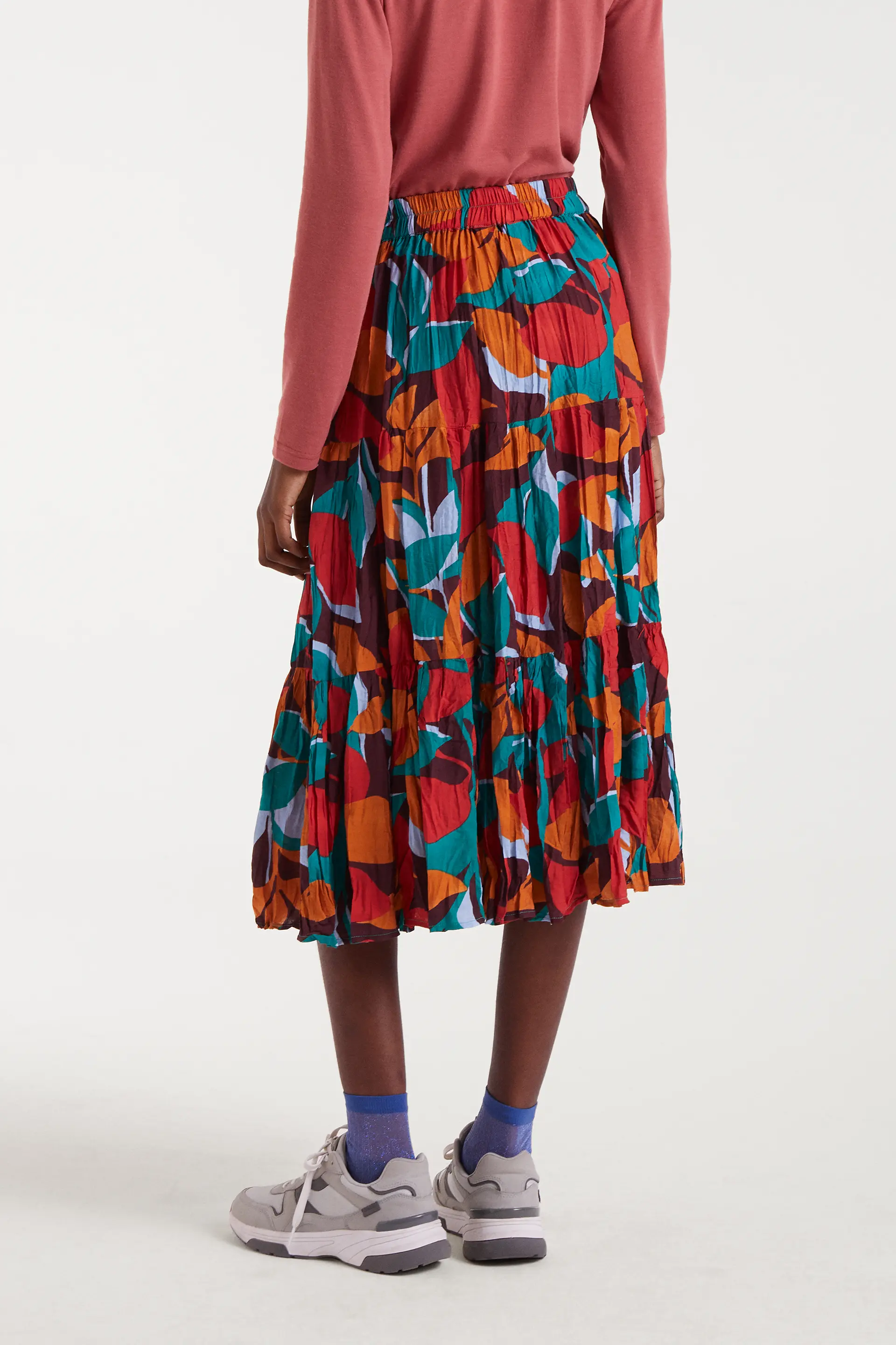 Falda midi crepé ligero con estampado Ponziana - Image 3