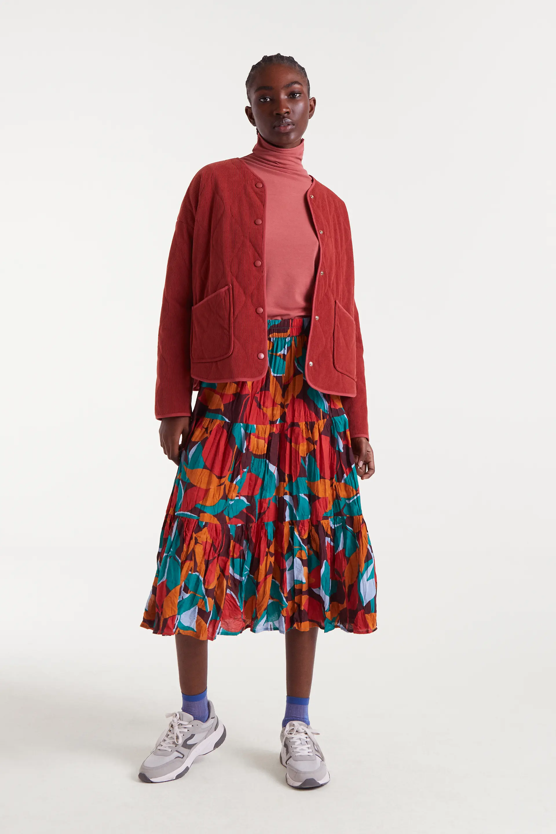 Falda midi crepé ligero con estampado Ponziana - Image 6