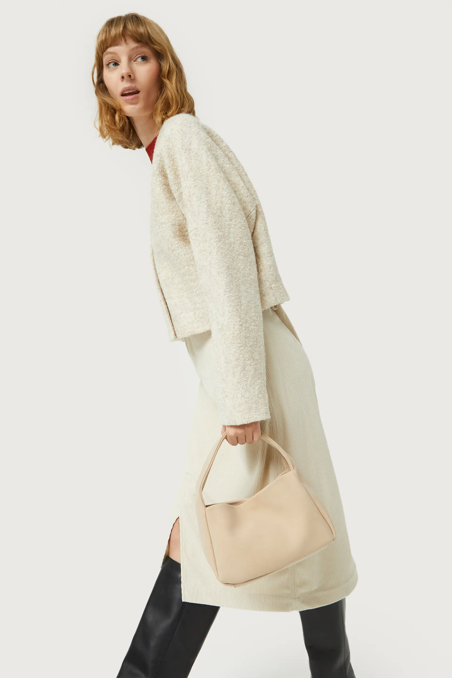 Falda midi de pana blanca - Image 3
