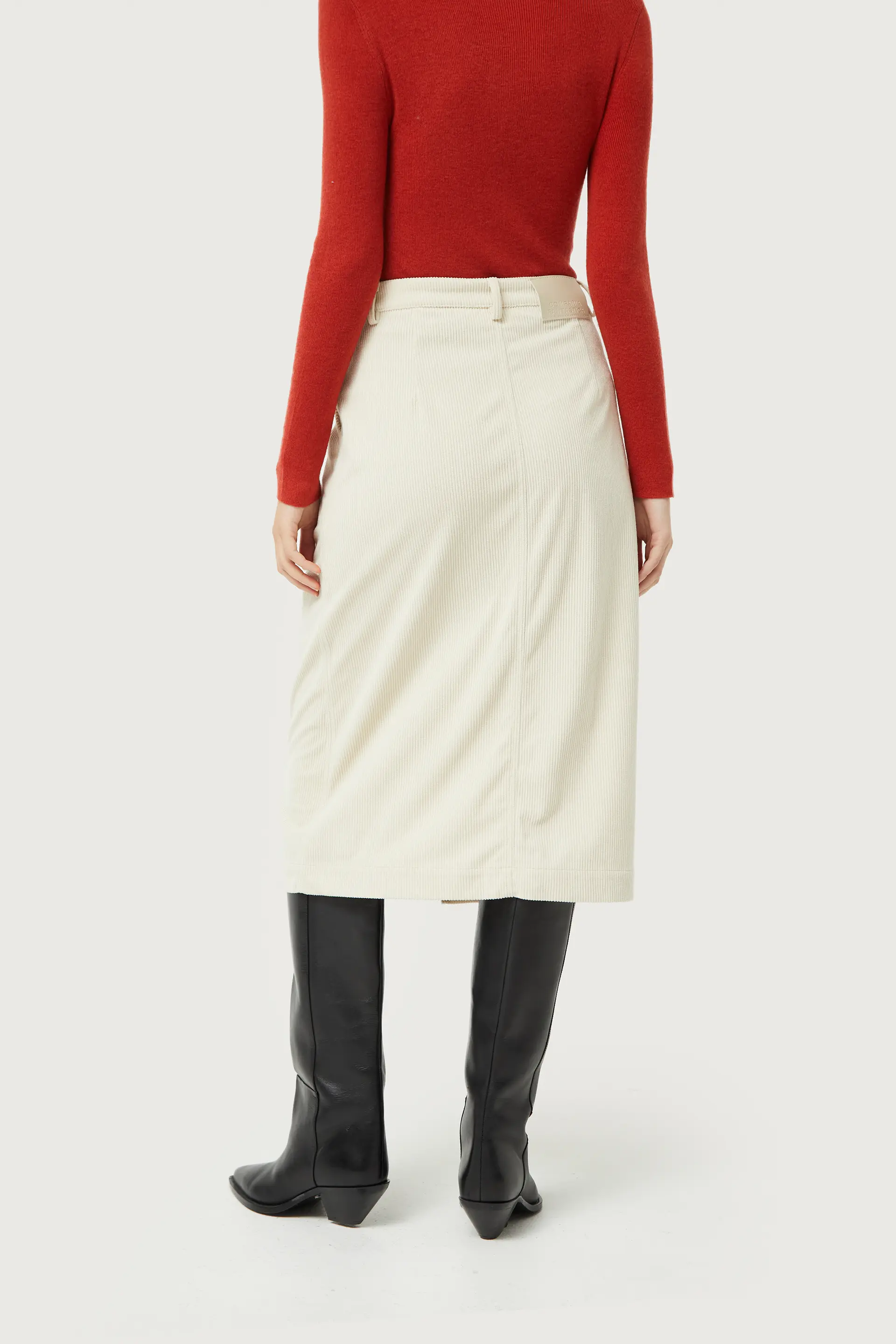 Falda midi de pana blanca - Image 6