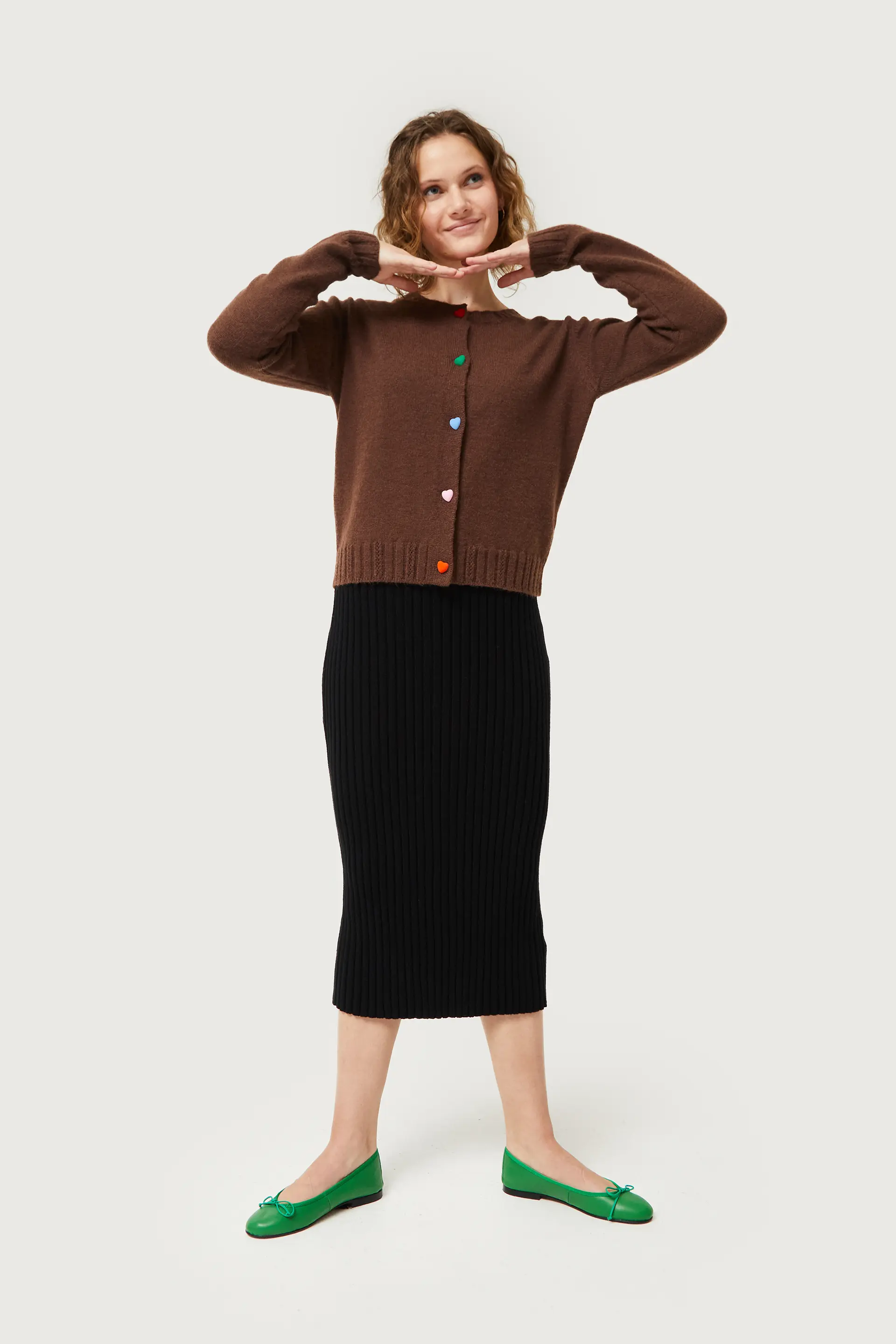 Falda midi de punto negra - Image 3