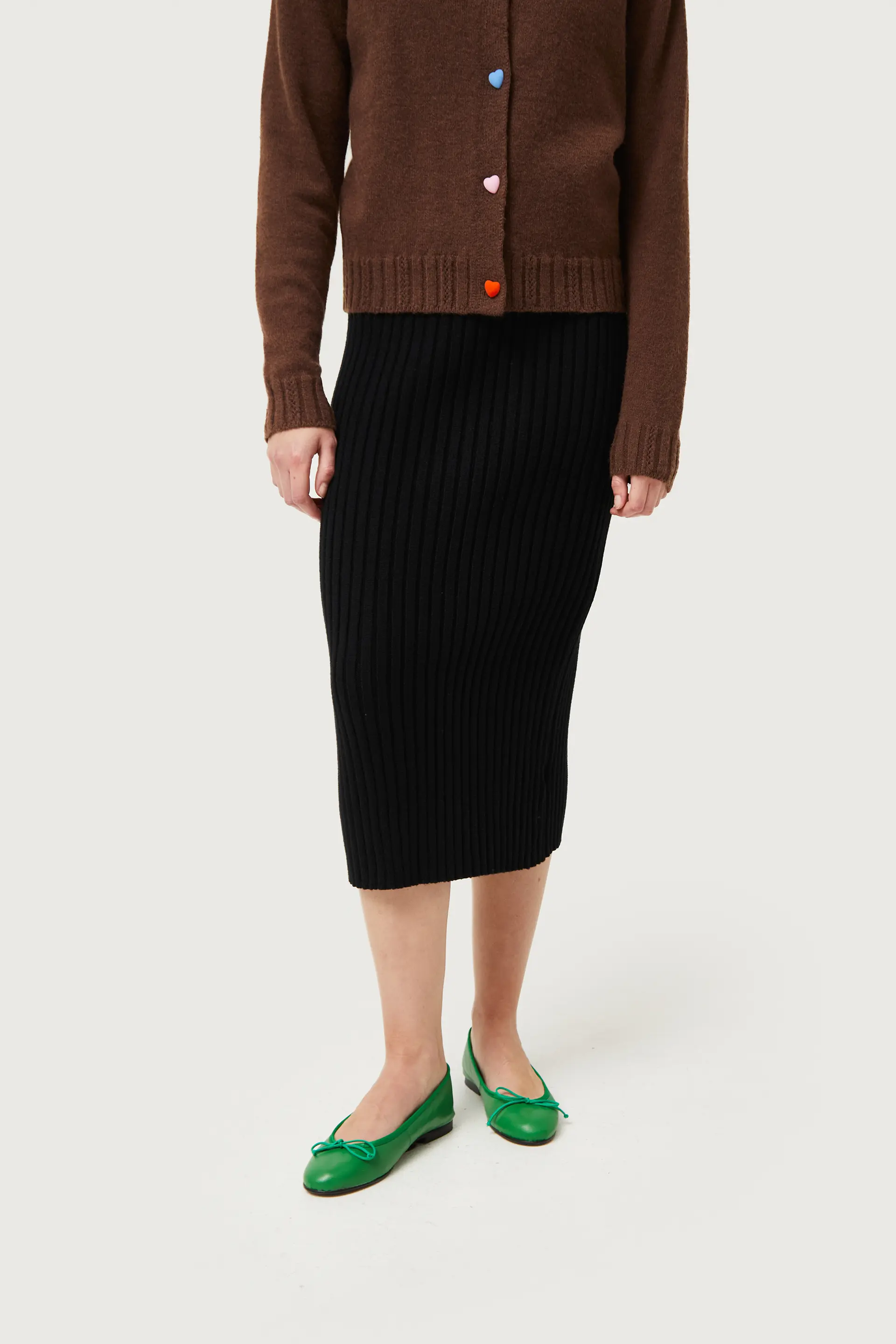 Falda midi de punto negra - Image 4