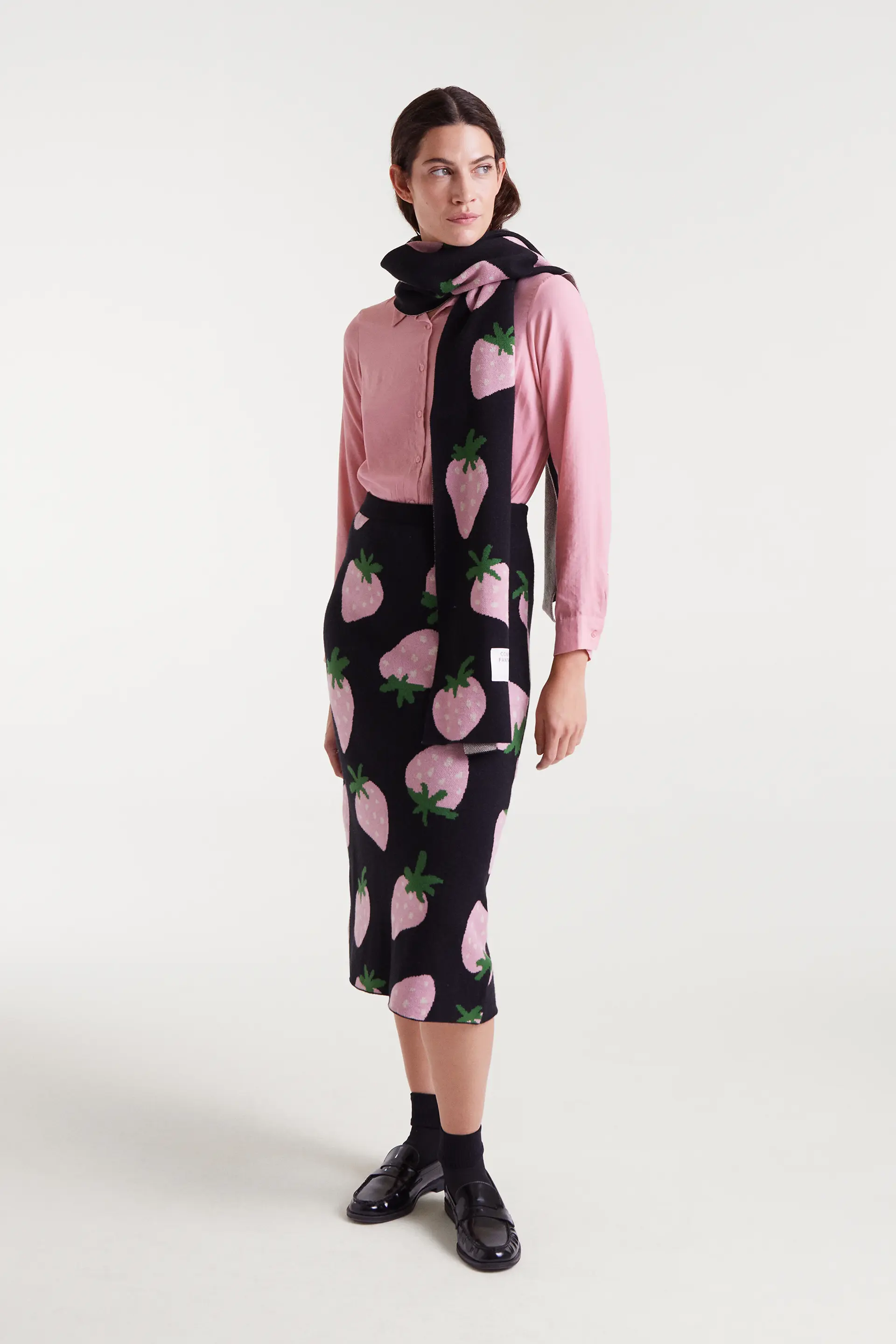 Falda midi jacquard con estampado Morango - Image 6