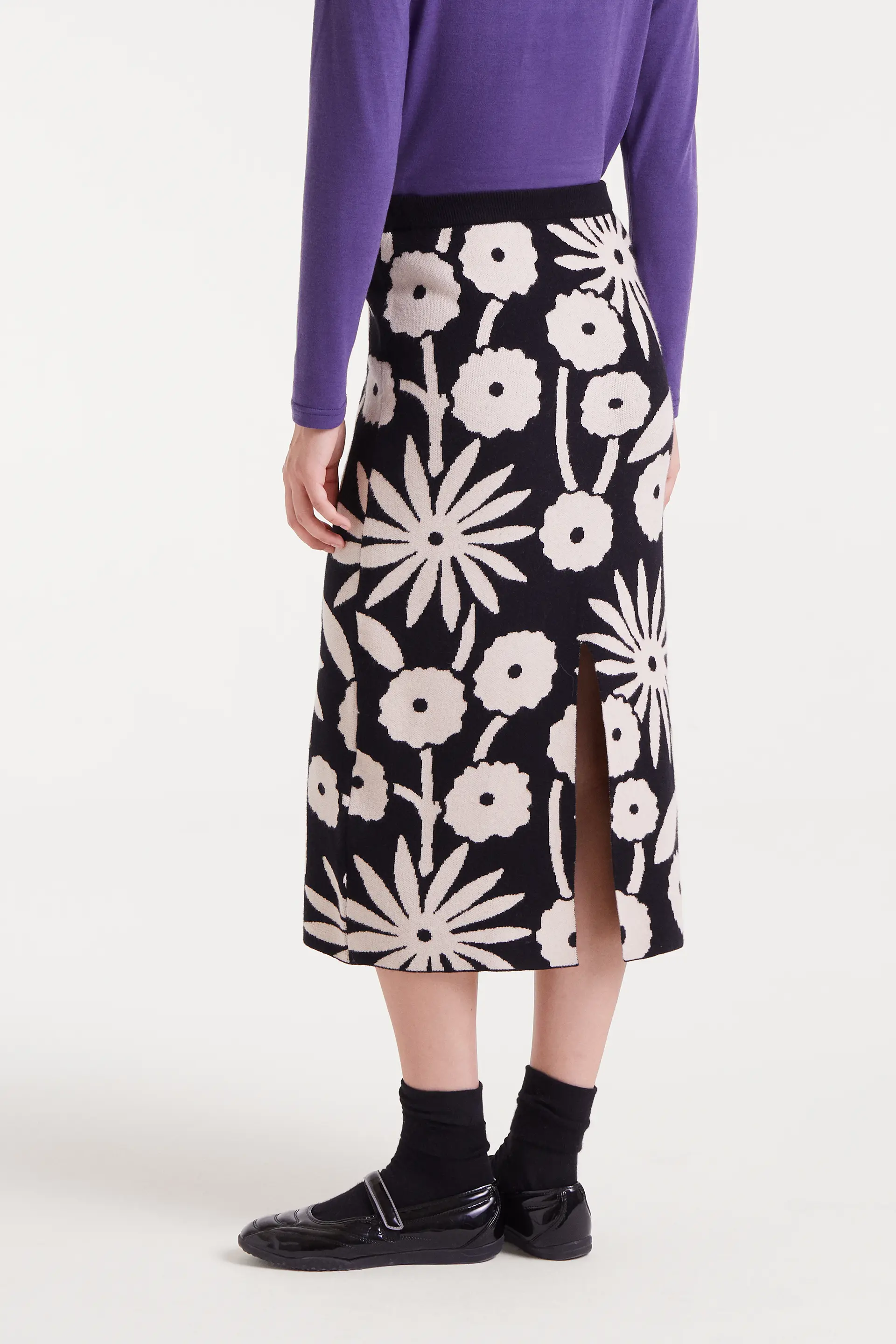 Falda midi jacquard con estampado Tofu - Image 3
