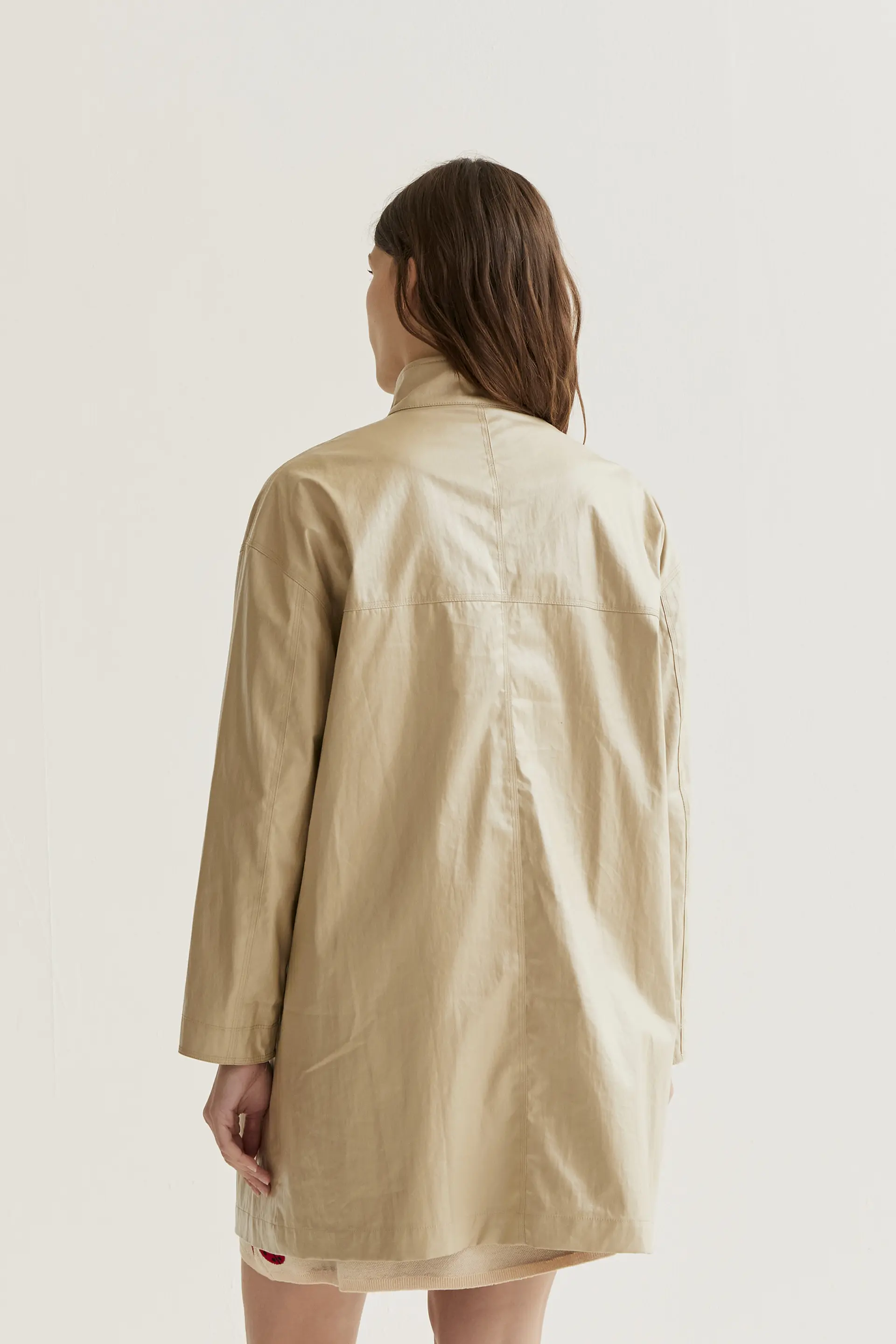 Gabardina 100% algodón beige - Image 3