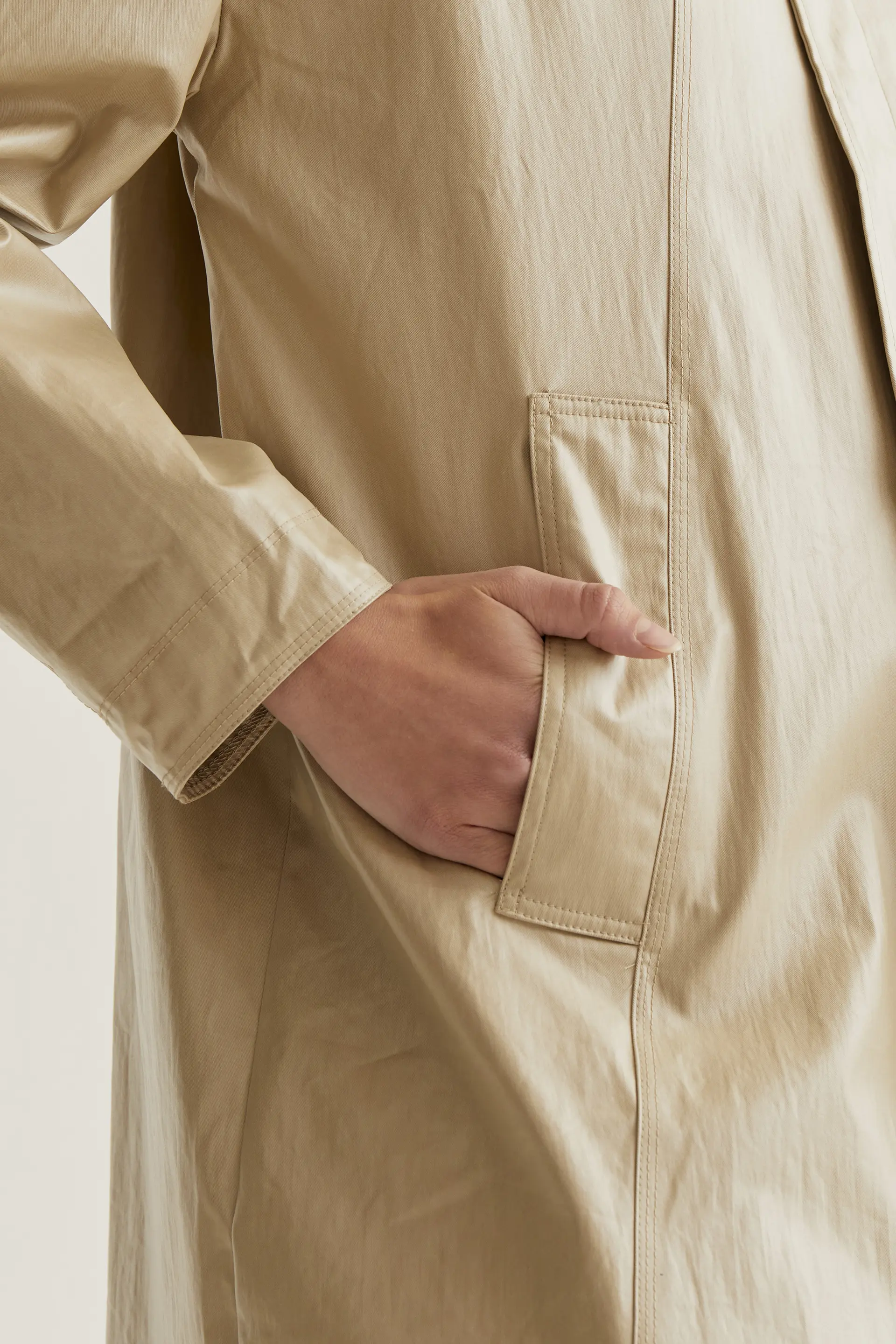 Gabardina 100% algodón beige - Image 4