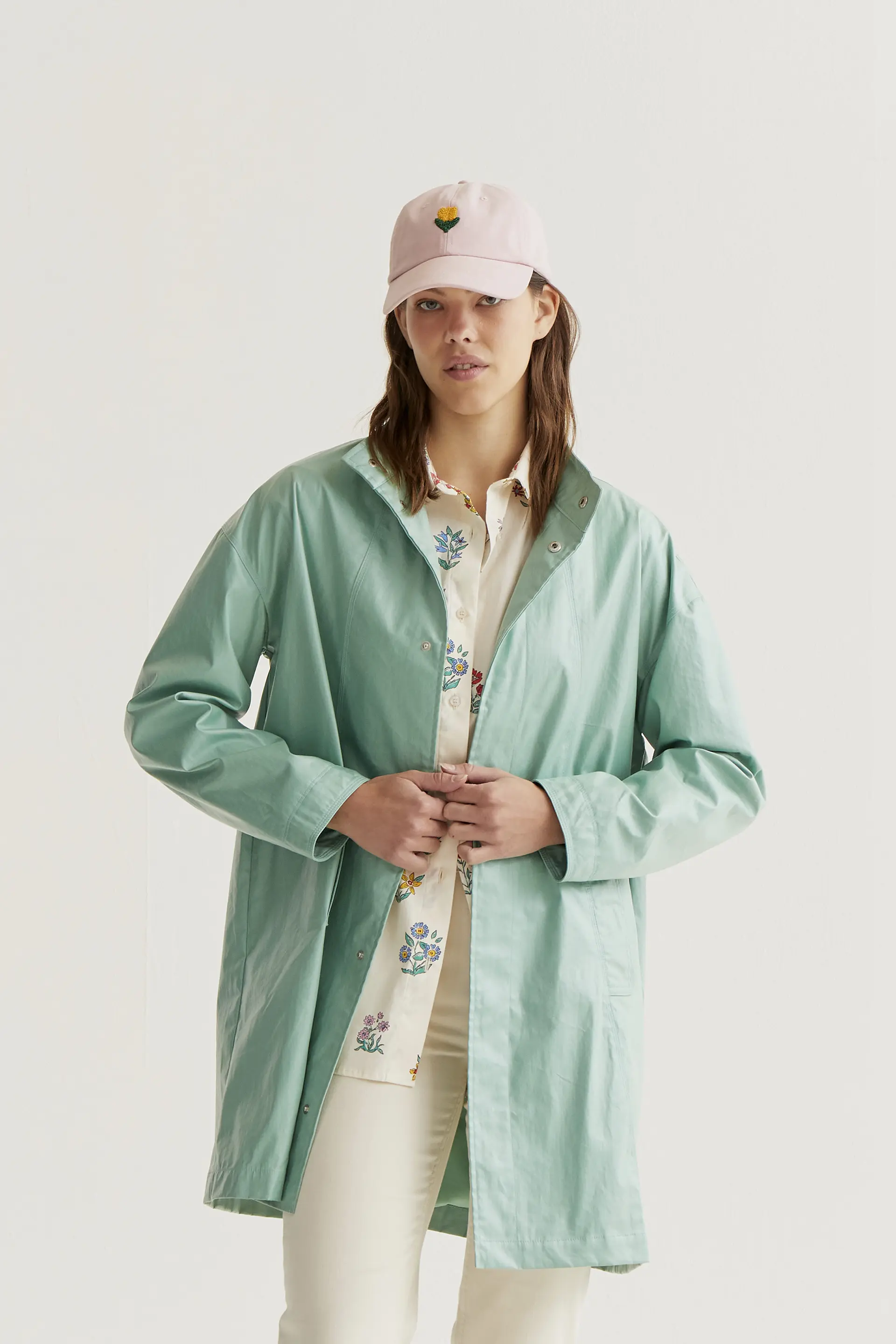 Gabardina 100% algodón verde