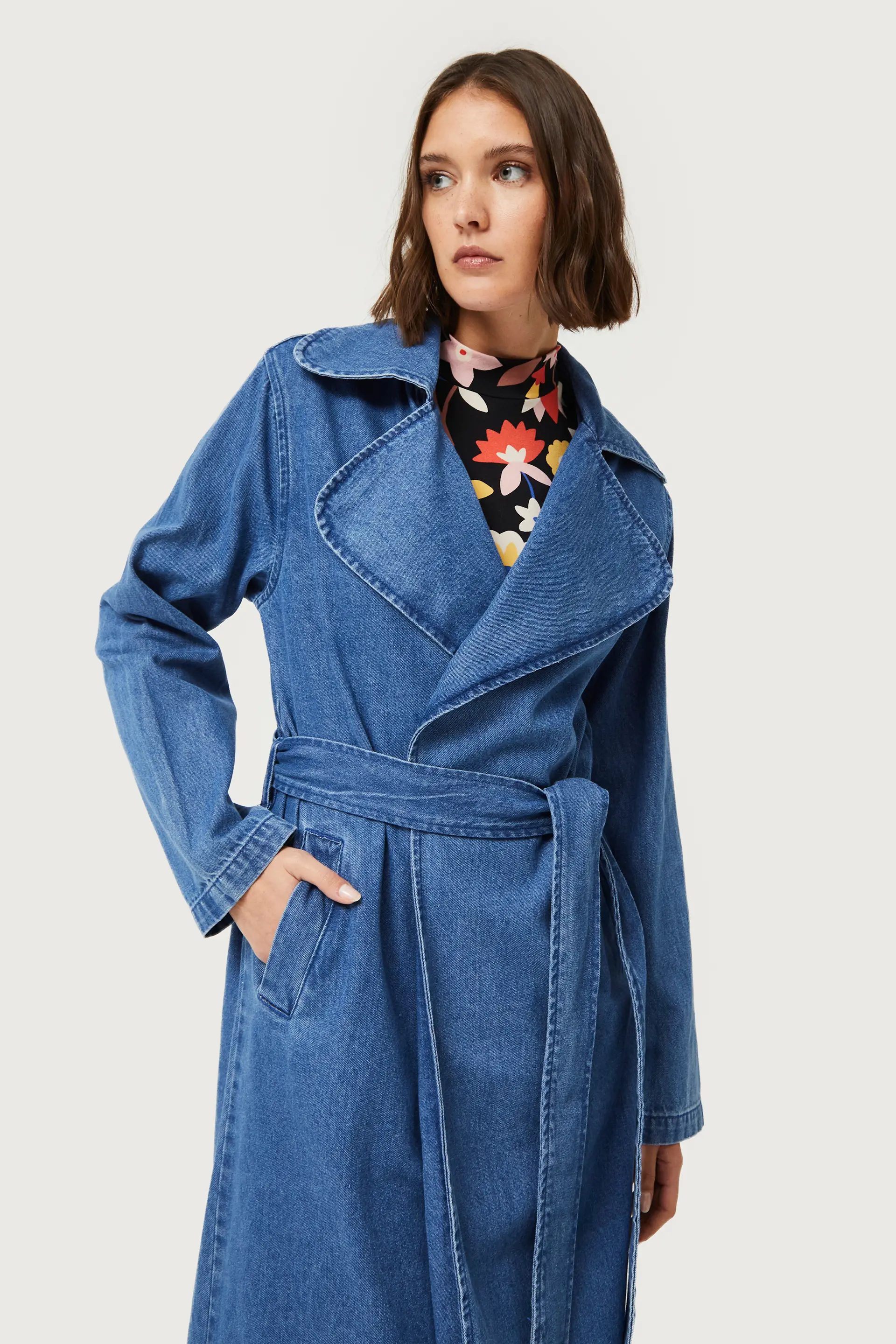 Gabardina midi vaquera azul - Image 3