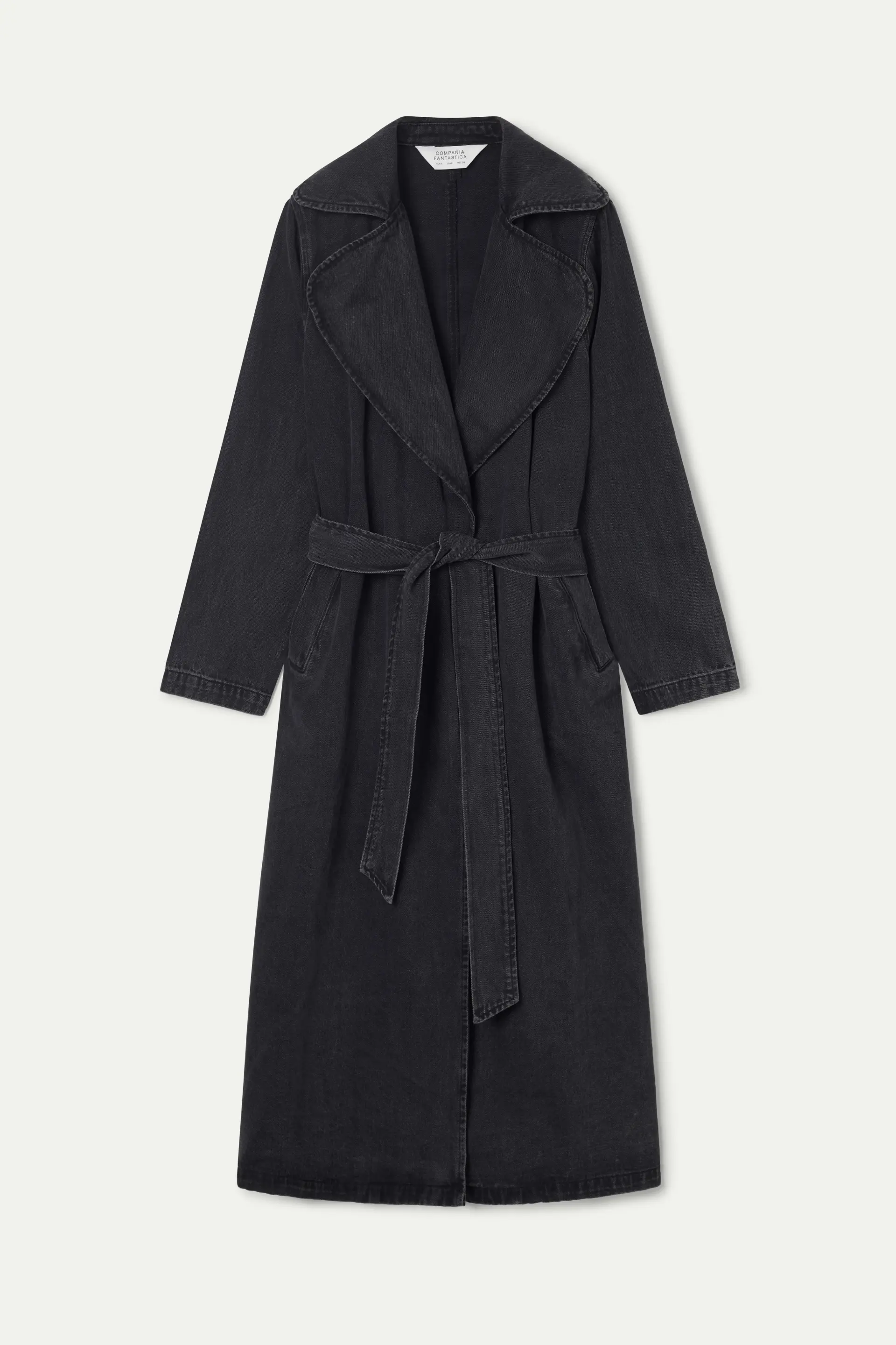 Gabardina midi vaquera negra - Image 2