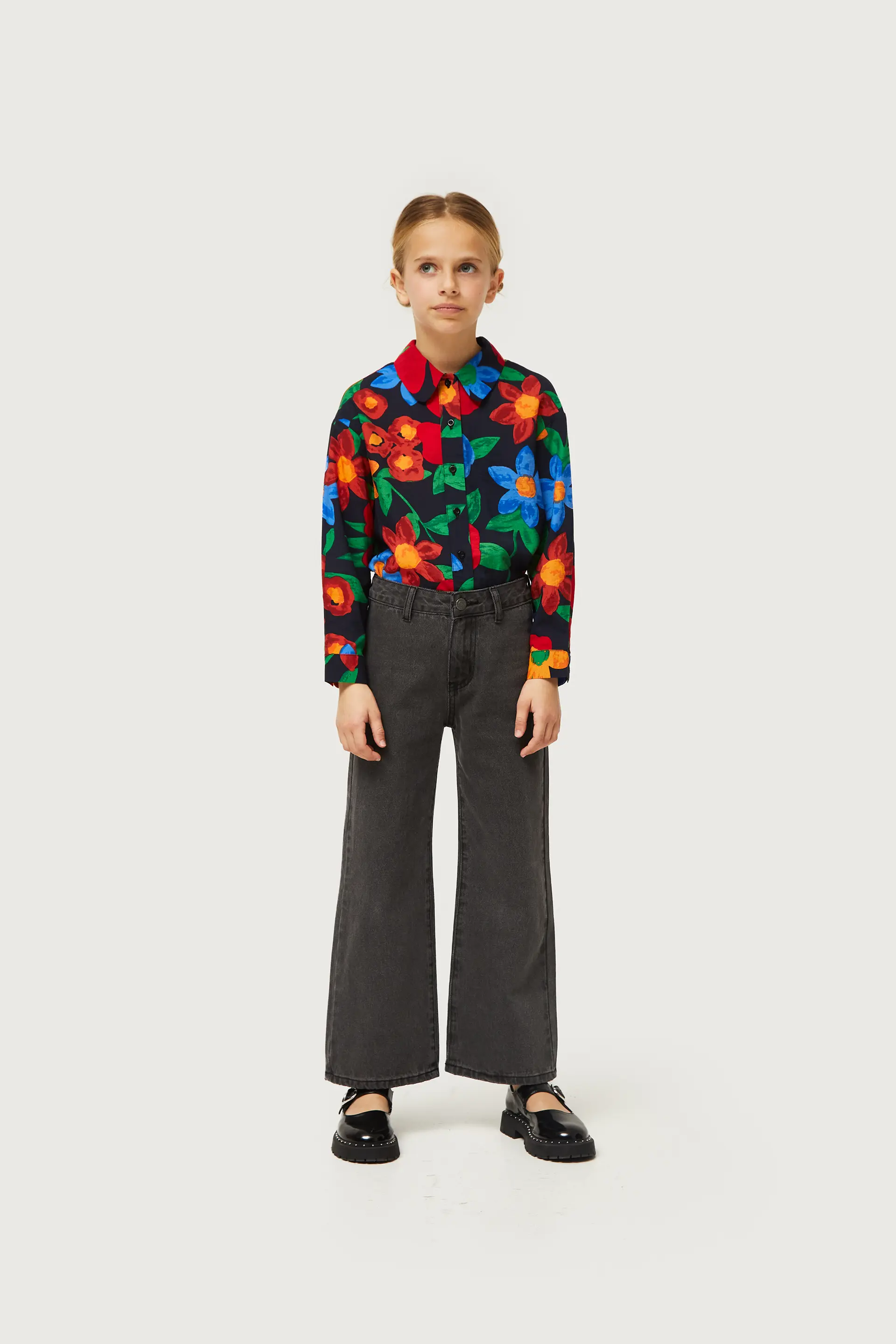 Jeans de niña rectos negros