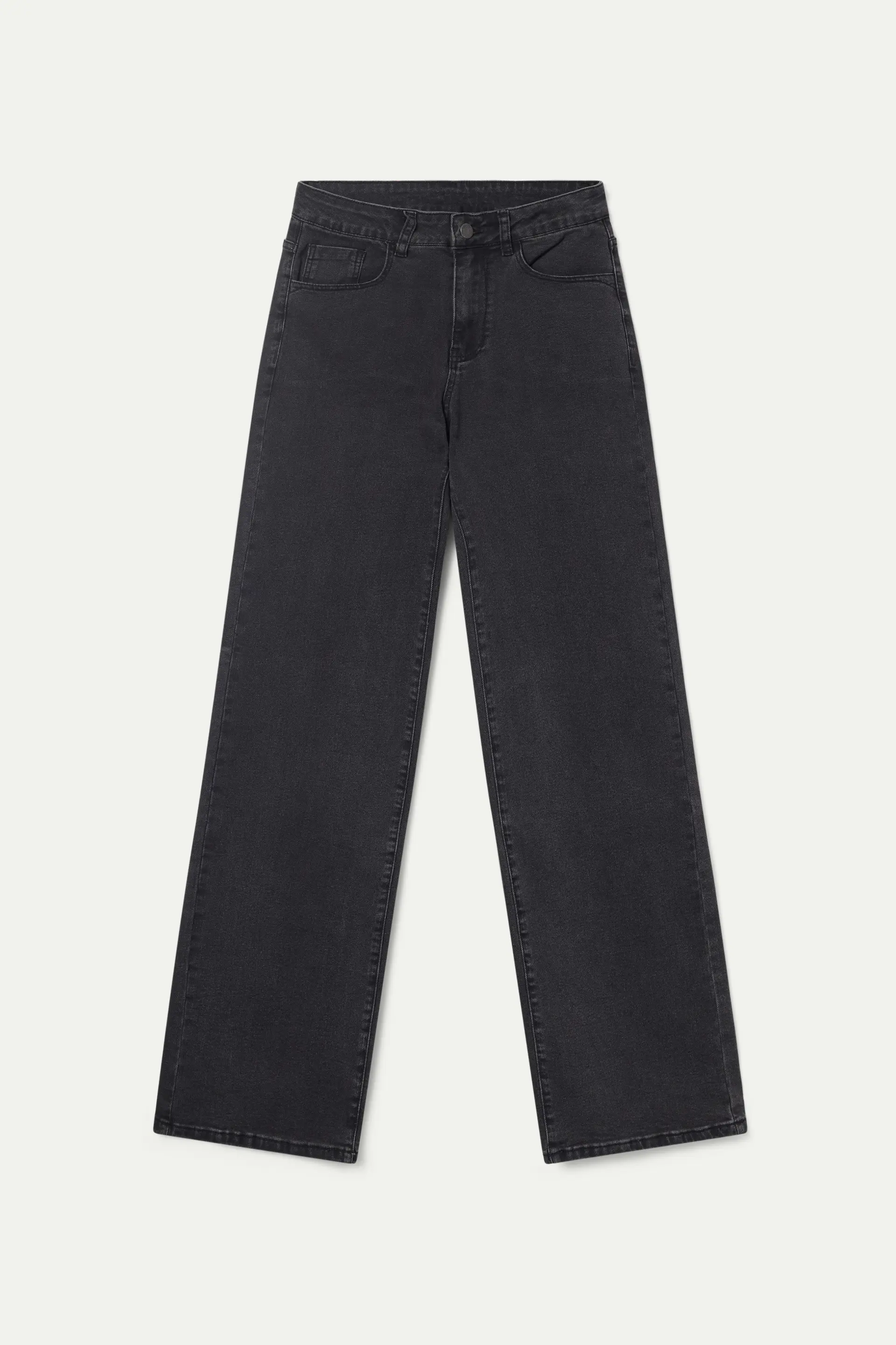 Jeans largos rectos negro lavado - Image 2
