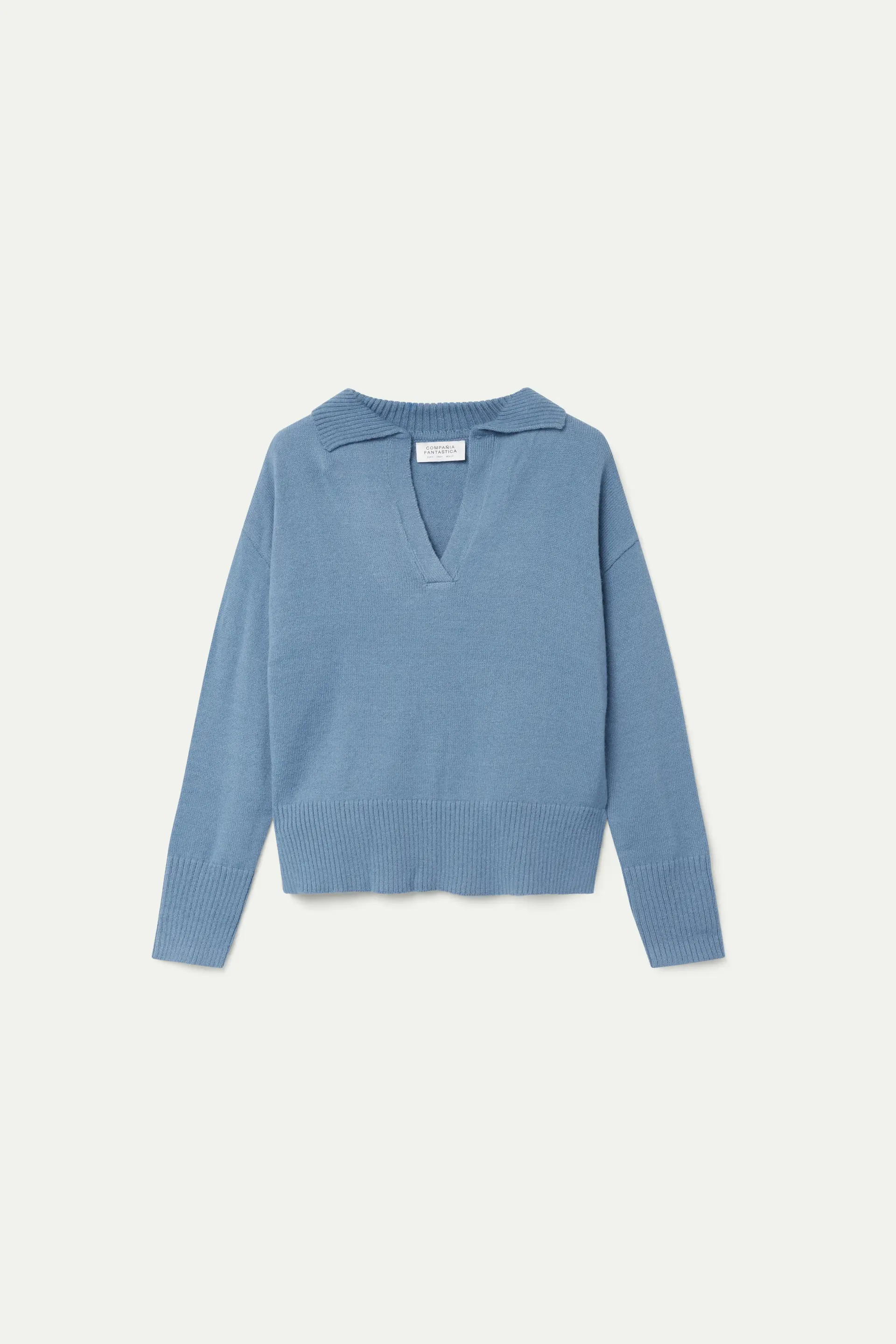 Jersey con cuello polo azul - Image 2