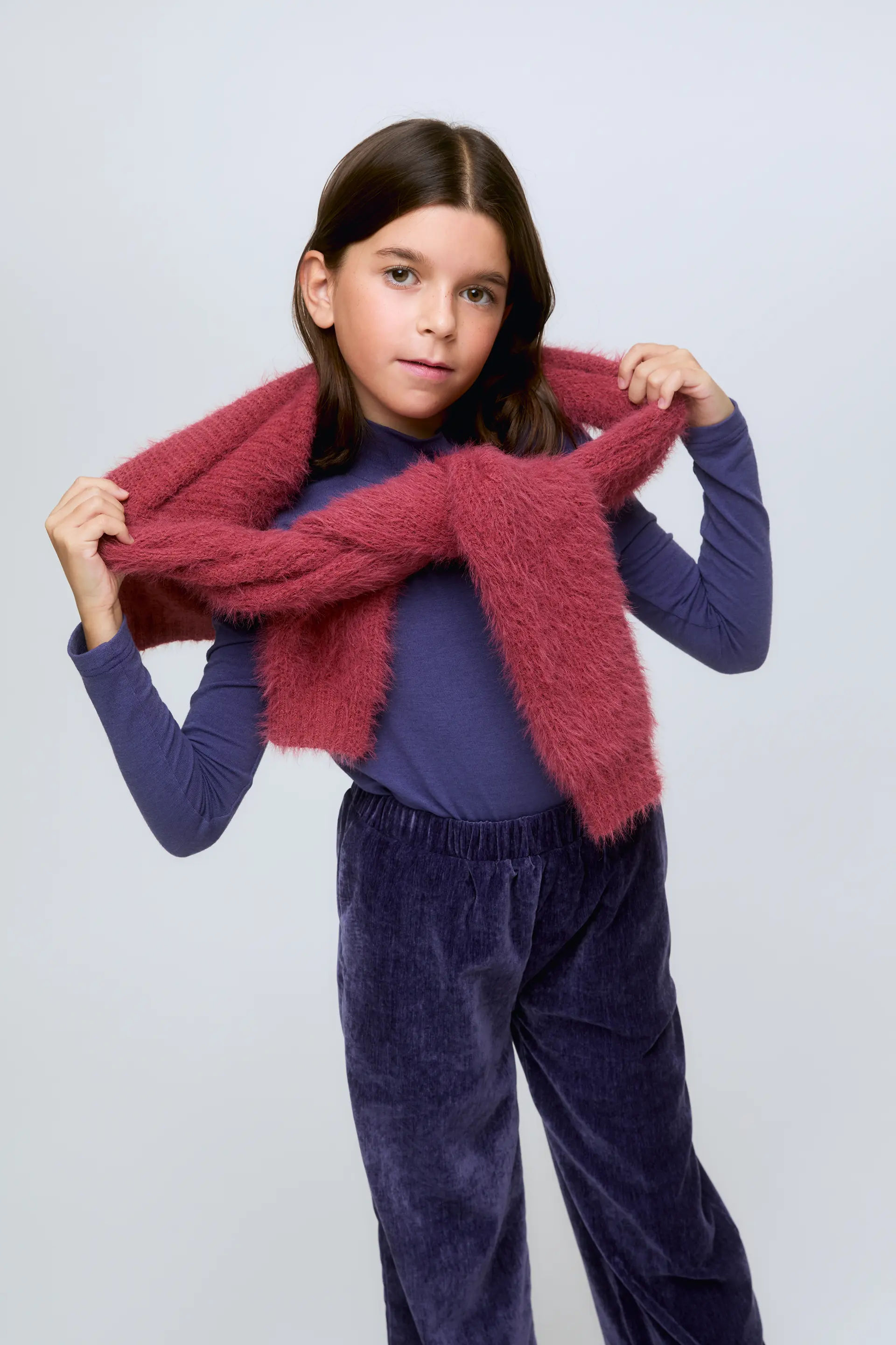 Jersey de niña de cuello alto color morado - Image 4
