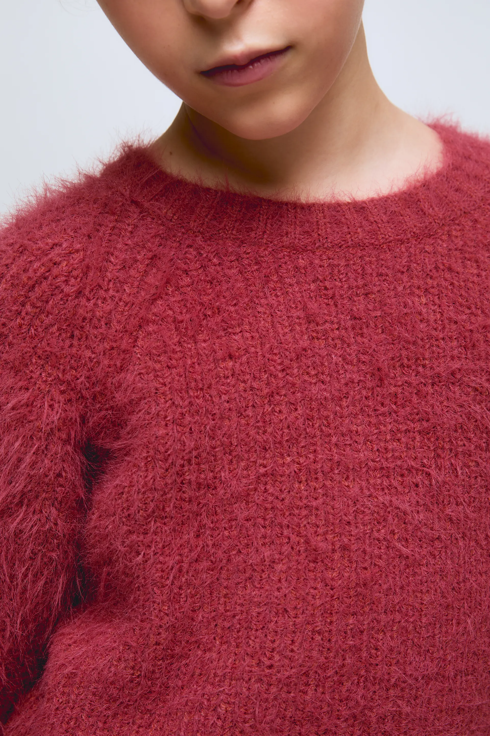 Jersey de niña en color rosado con acabado jaspeado. - Image 3