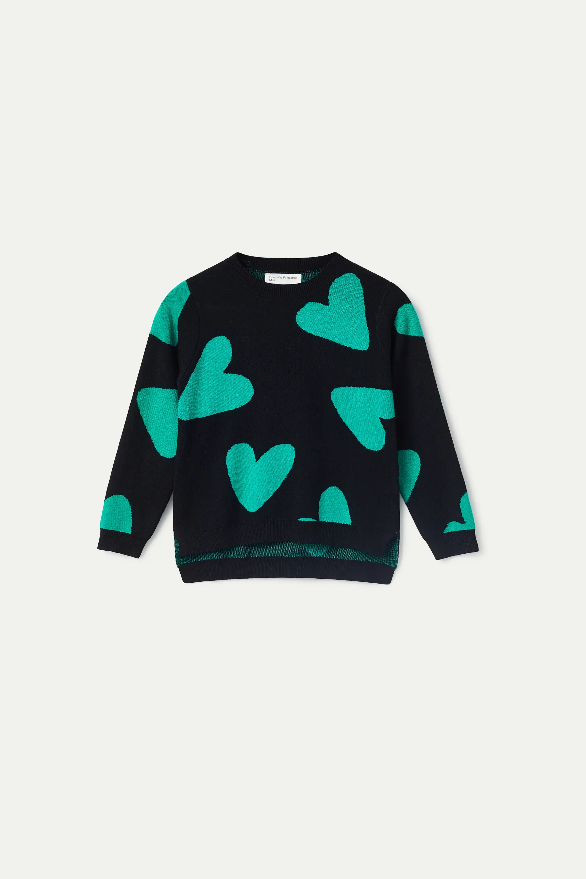 Jersey de niña estampado de corazones negro - Image 2