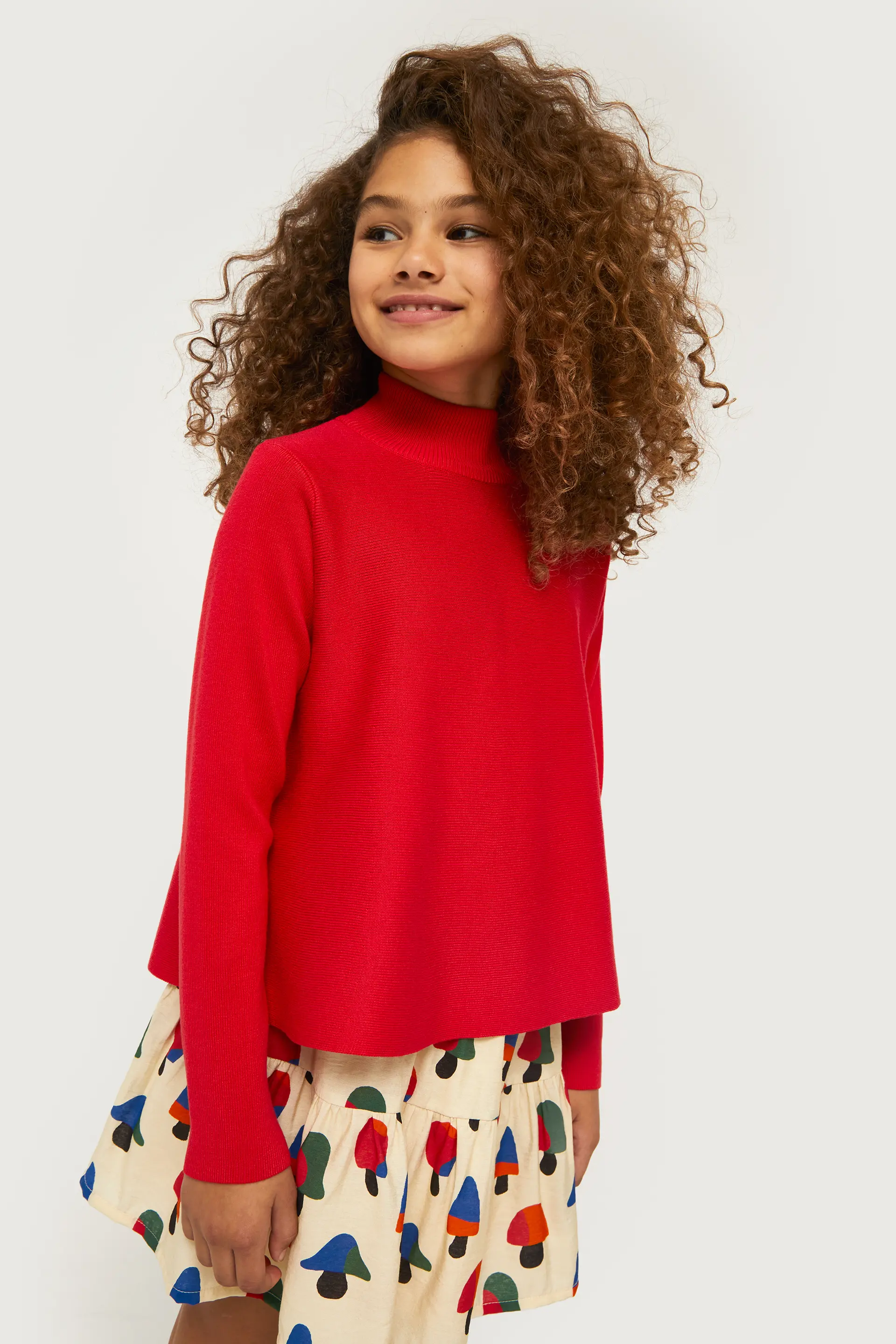 Jersey de niña evasé cuello perkins rojo - Image 3