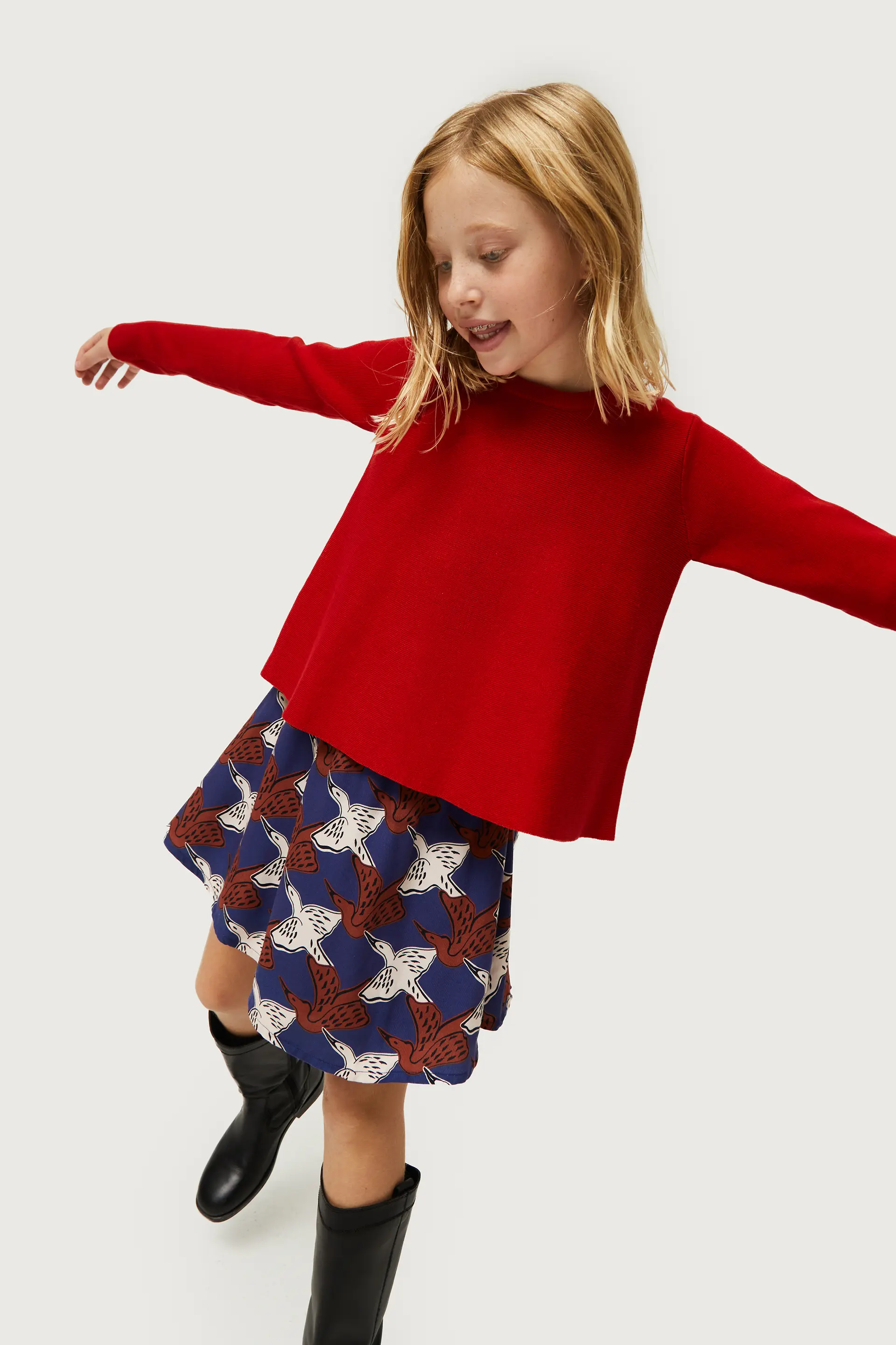 Jersey de niña evasé rojo - Image 4