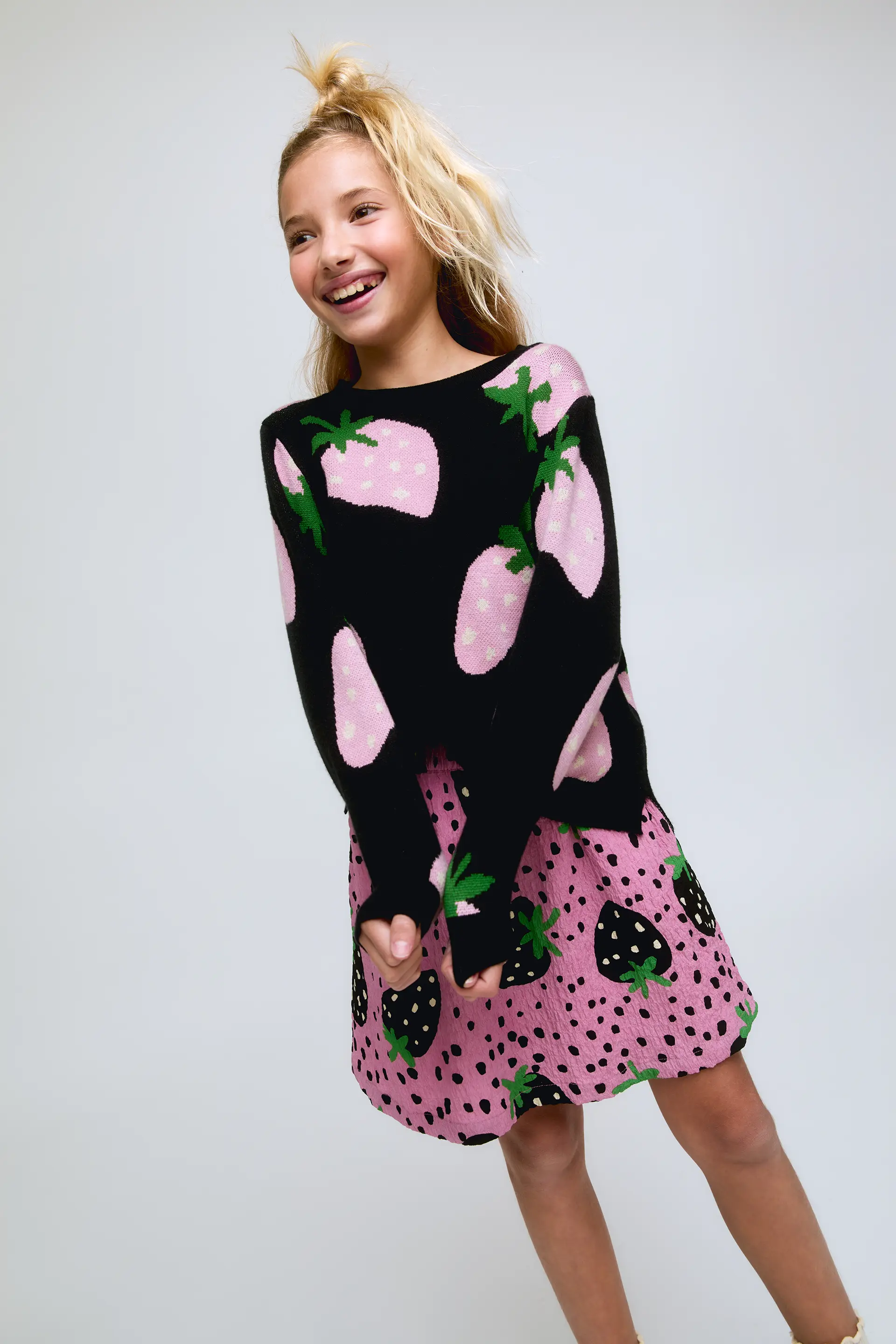Jersey de niña punto estampado Morango - Image 4