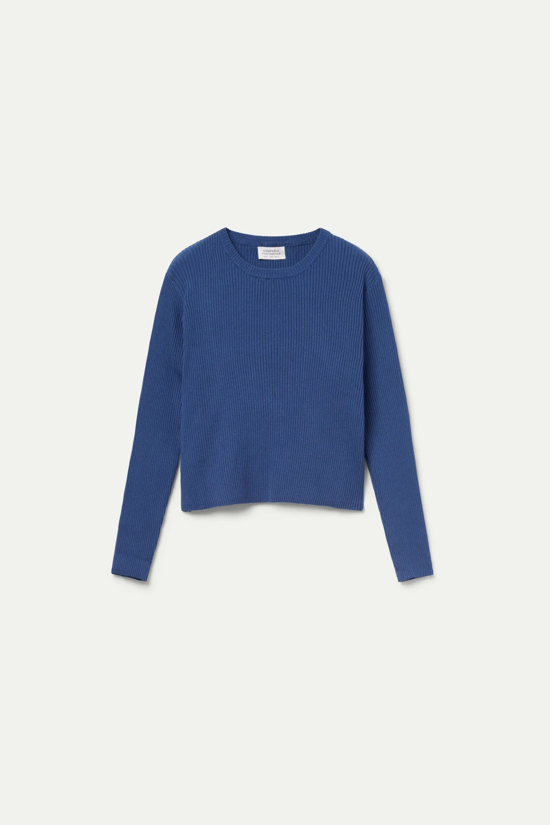 Jersey de punto canalé azul - Image 2