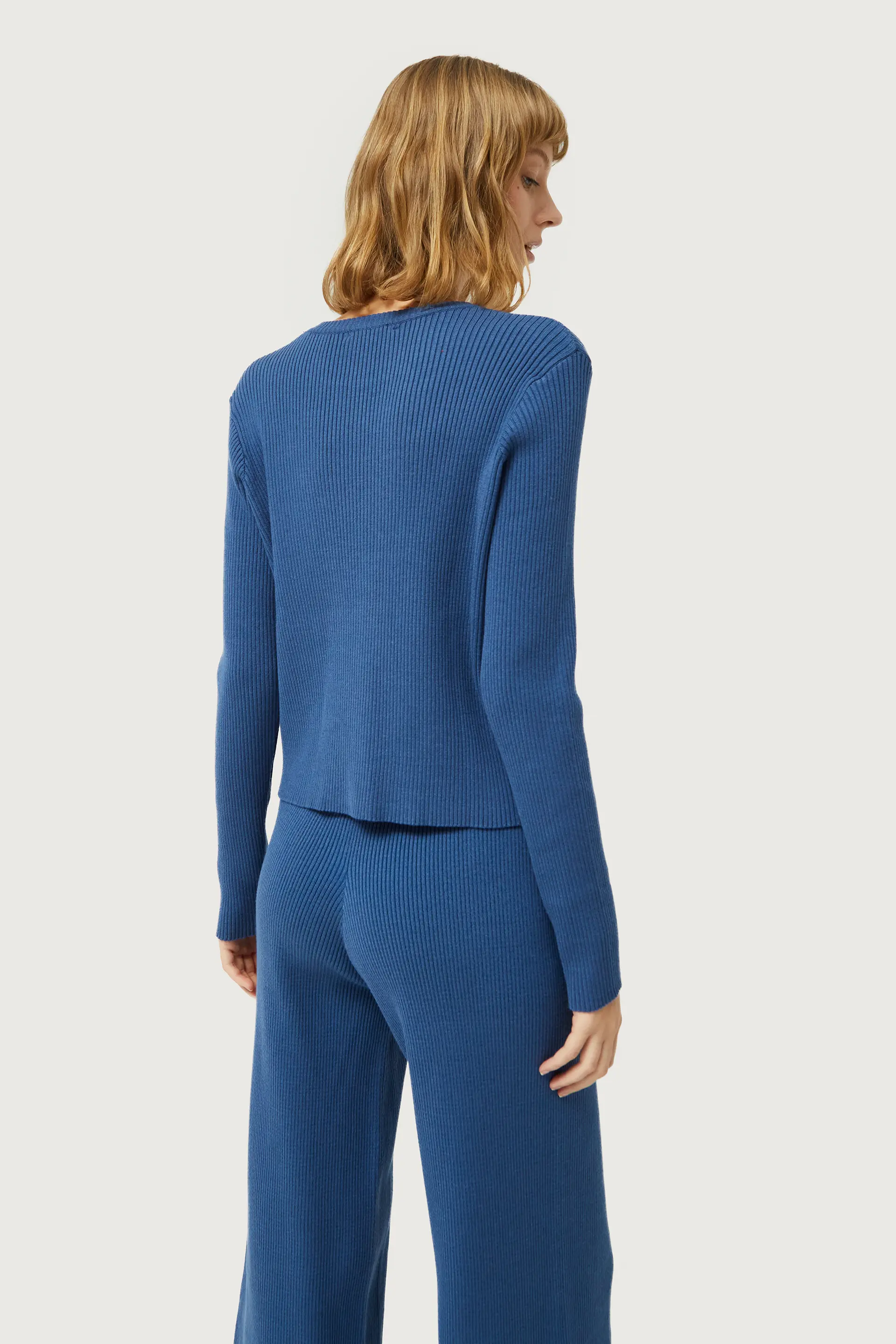 Jersey de punto canalé azul - Image 5