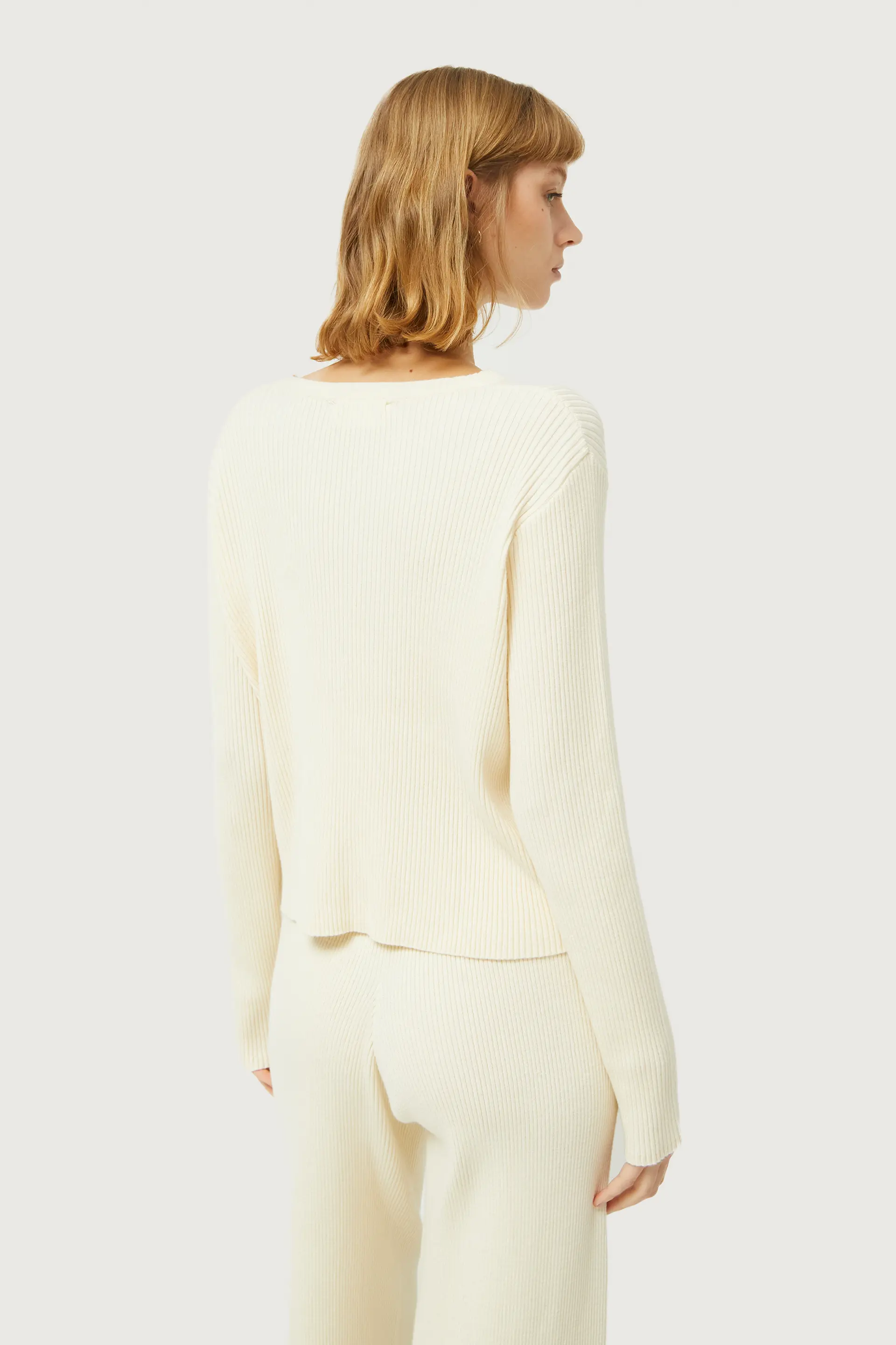 Jersey de punto canalé blanco - Image 5