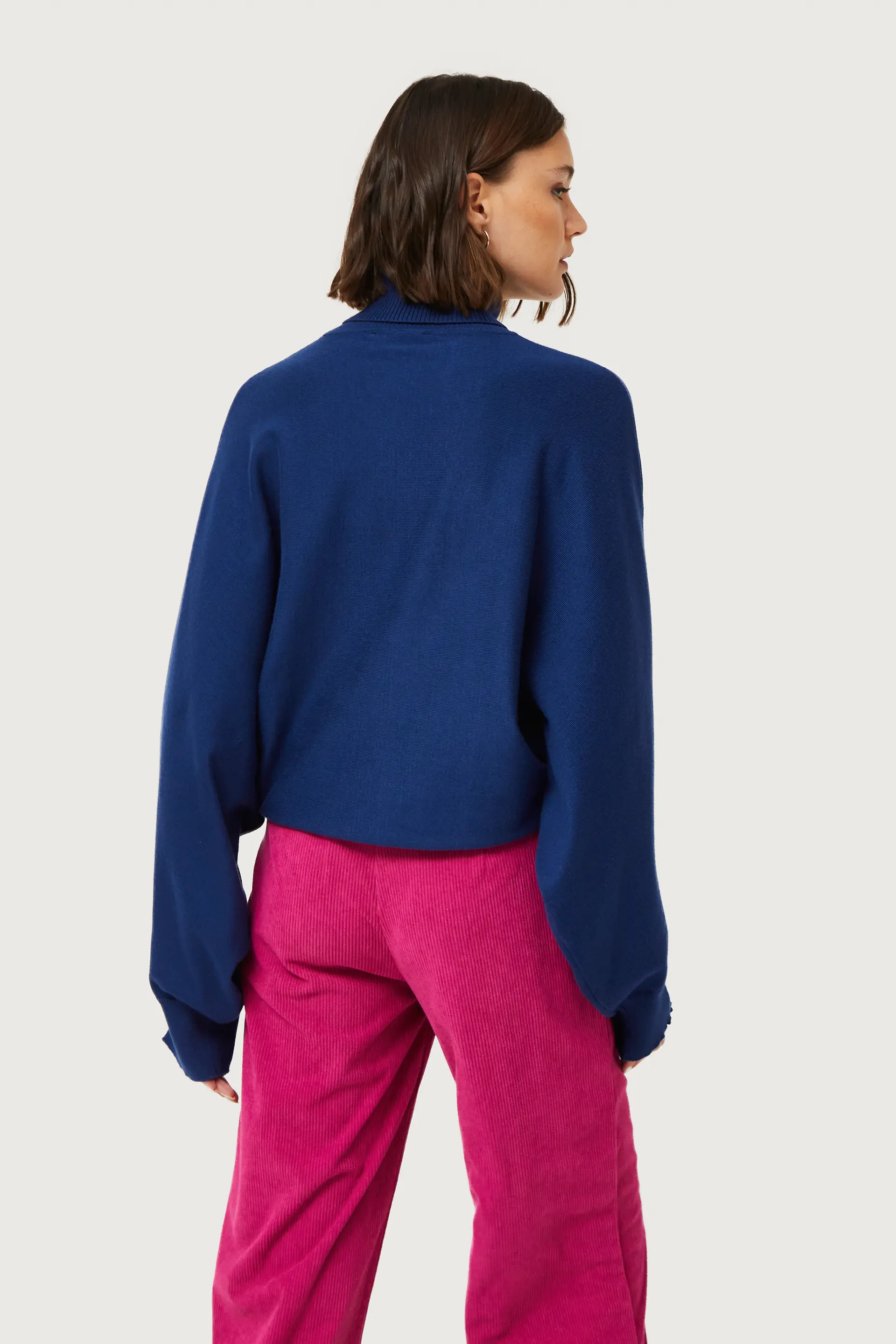 Jersey de punto con cuello vuelto azul - Image 5