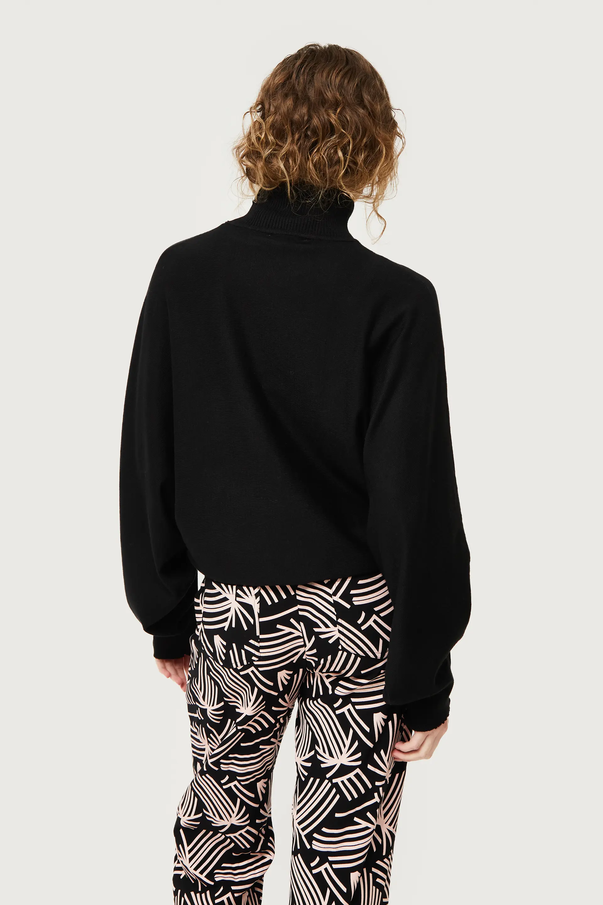 Jersey de punto con cuello vuelto negro - Image 5
