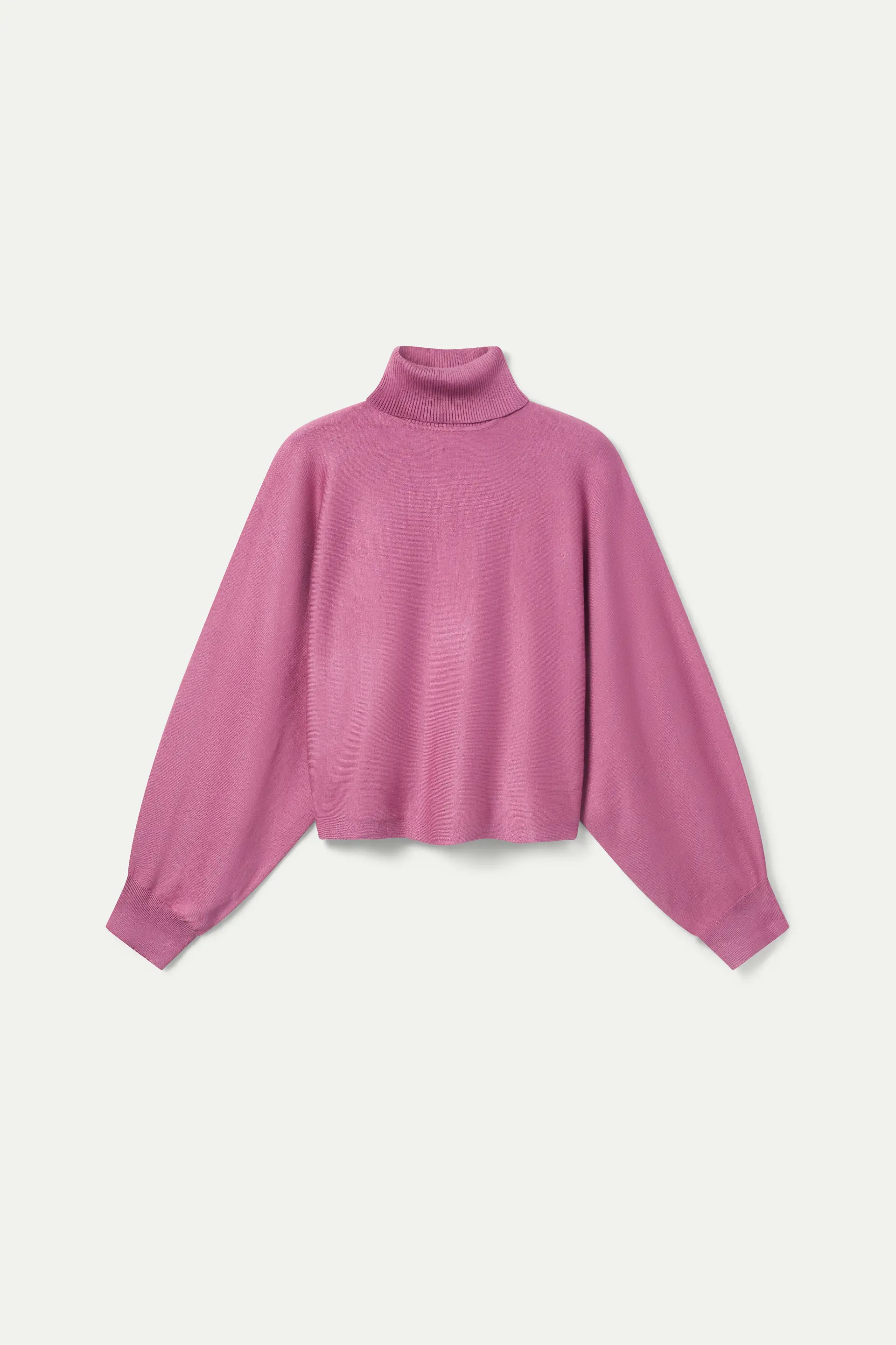 Jersey de punto con cuello vuelto rosa - Image 2