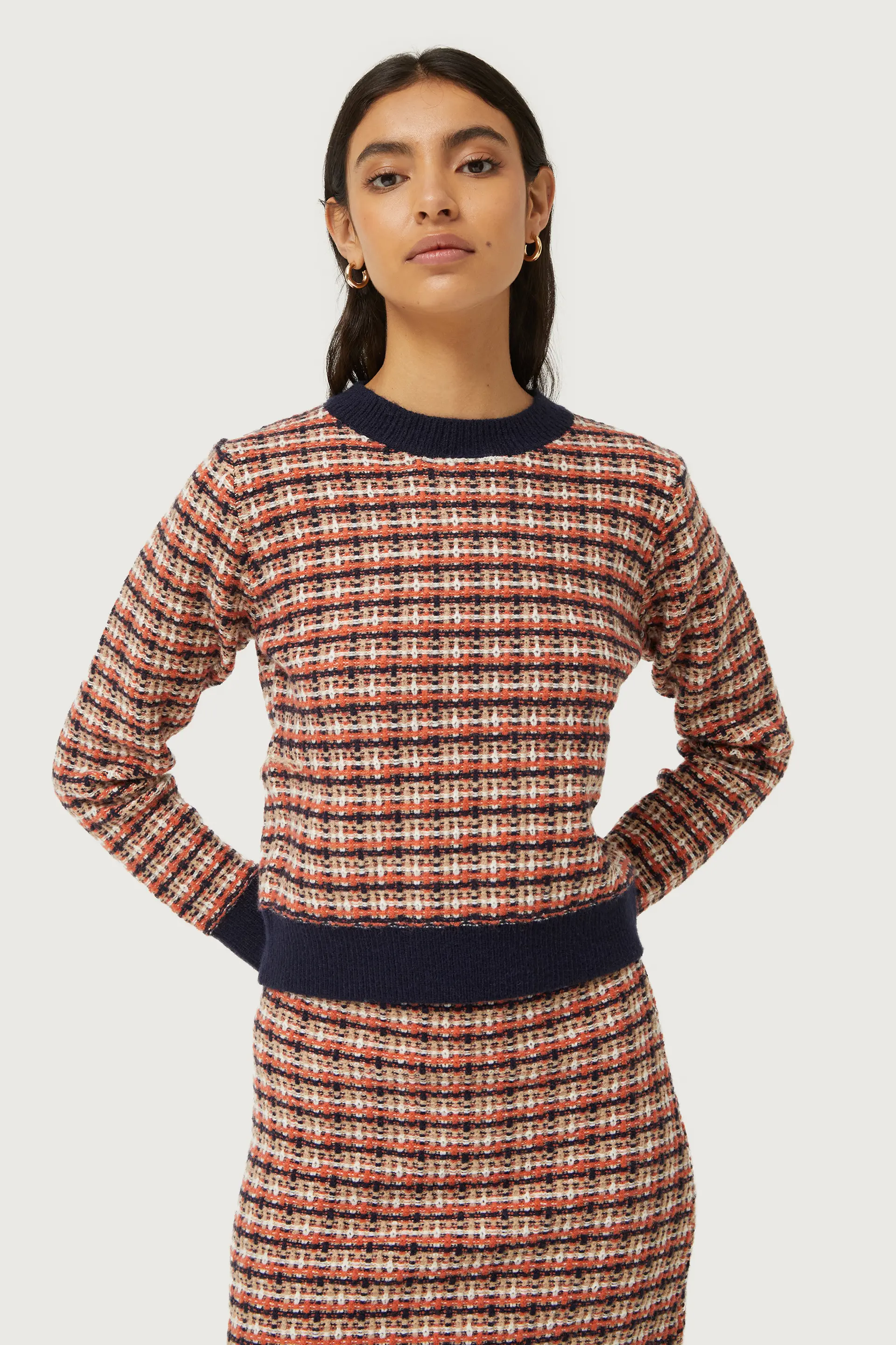 Jersey de punto con estampado de cuadros - Image 3