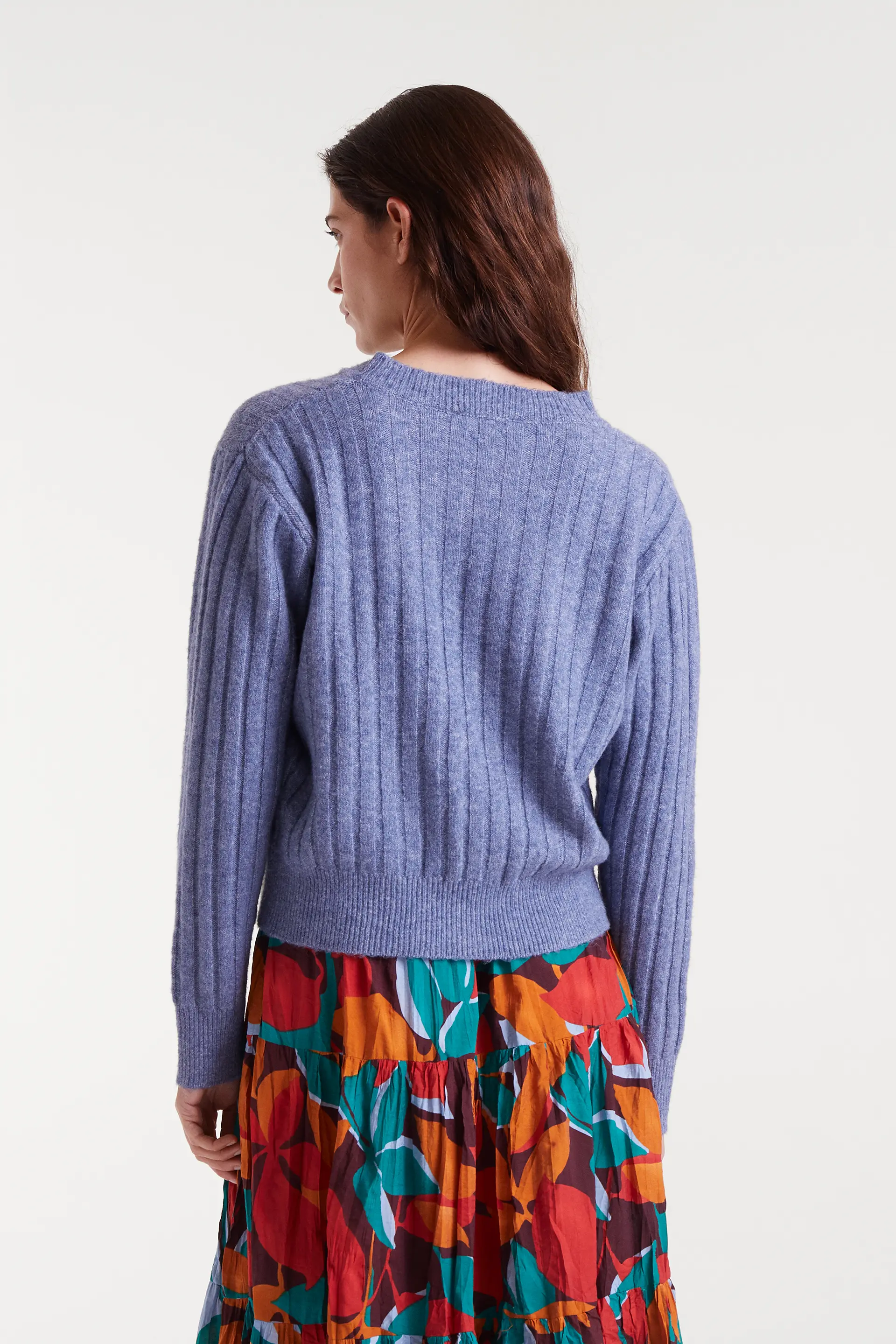 Jersey de punto con rayas azul - Image 3