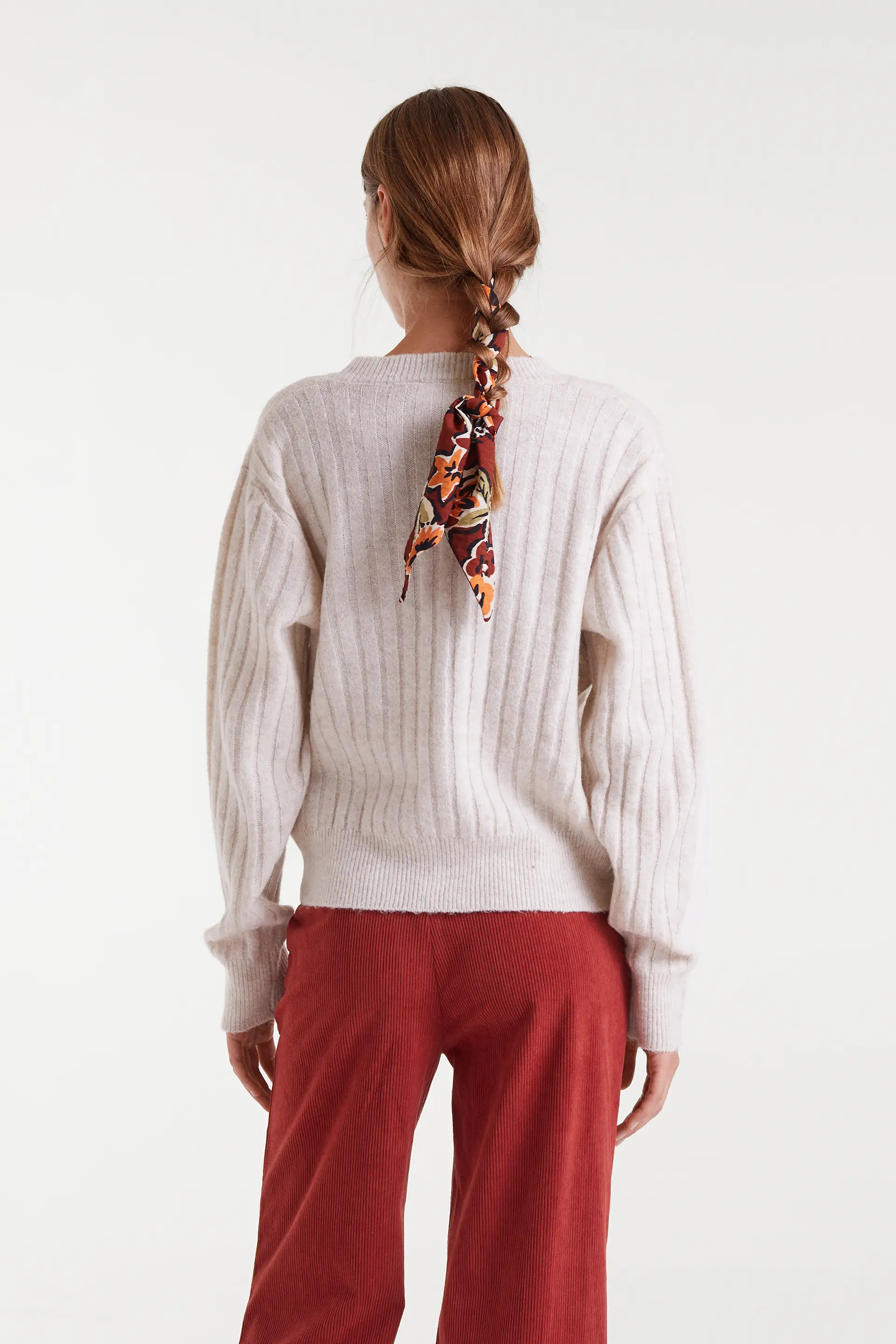 Jersey de punto con rayas blanco - Image 3