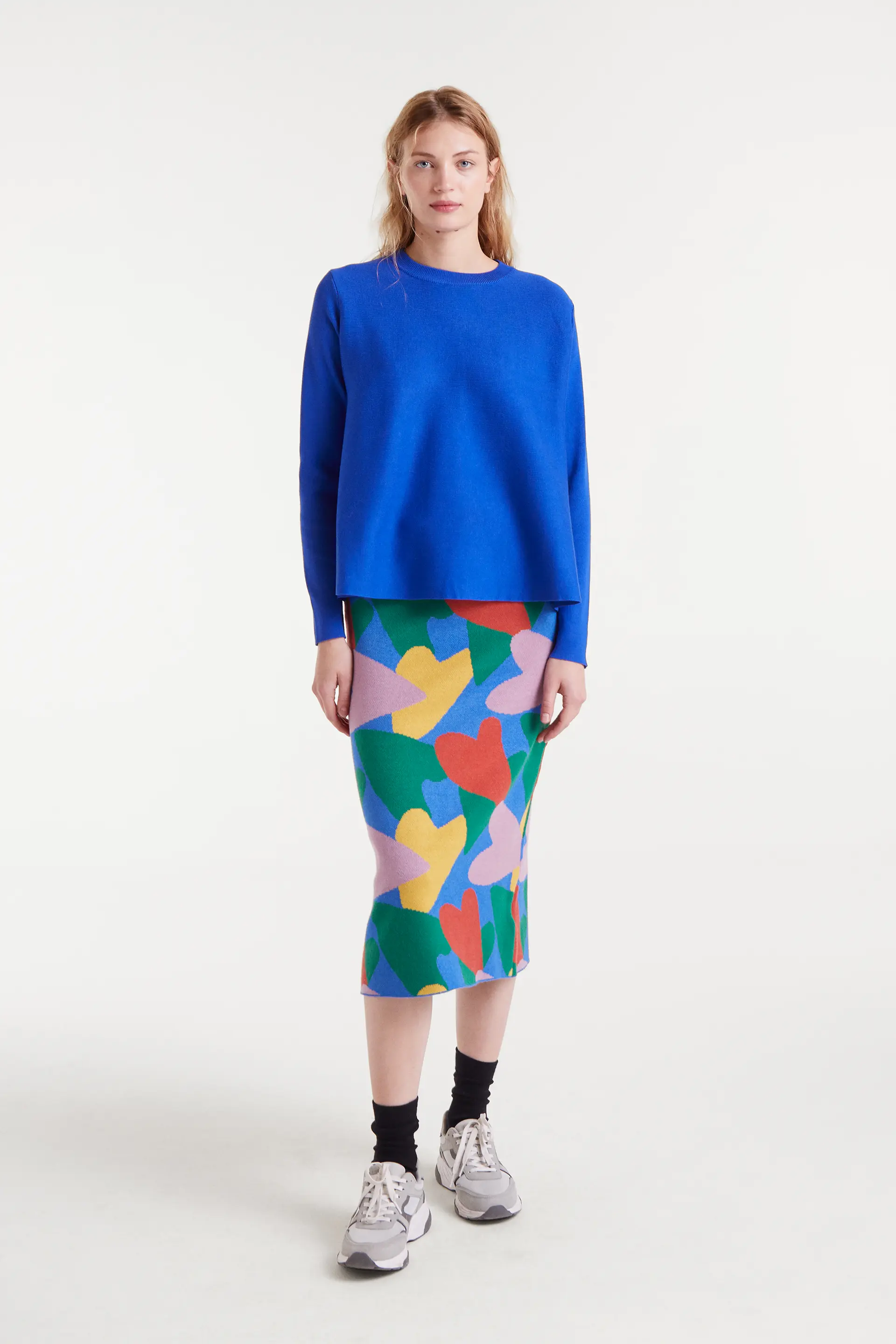 Jersey de punto evasé azul - Image 5