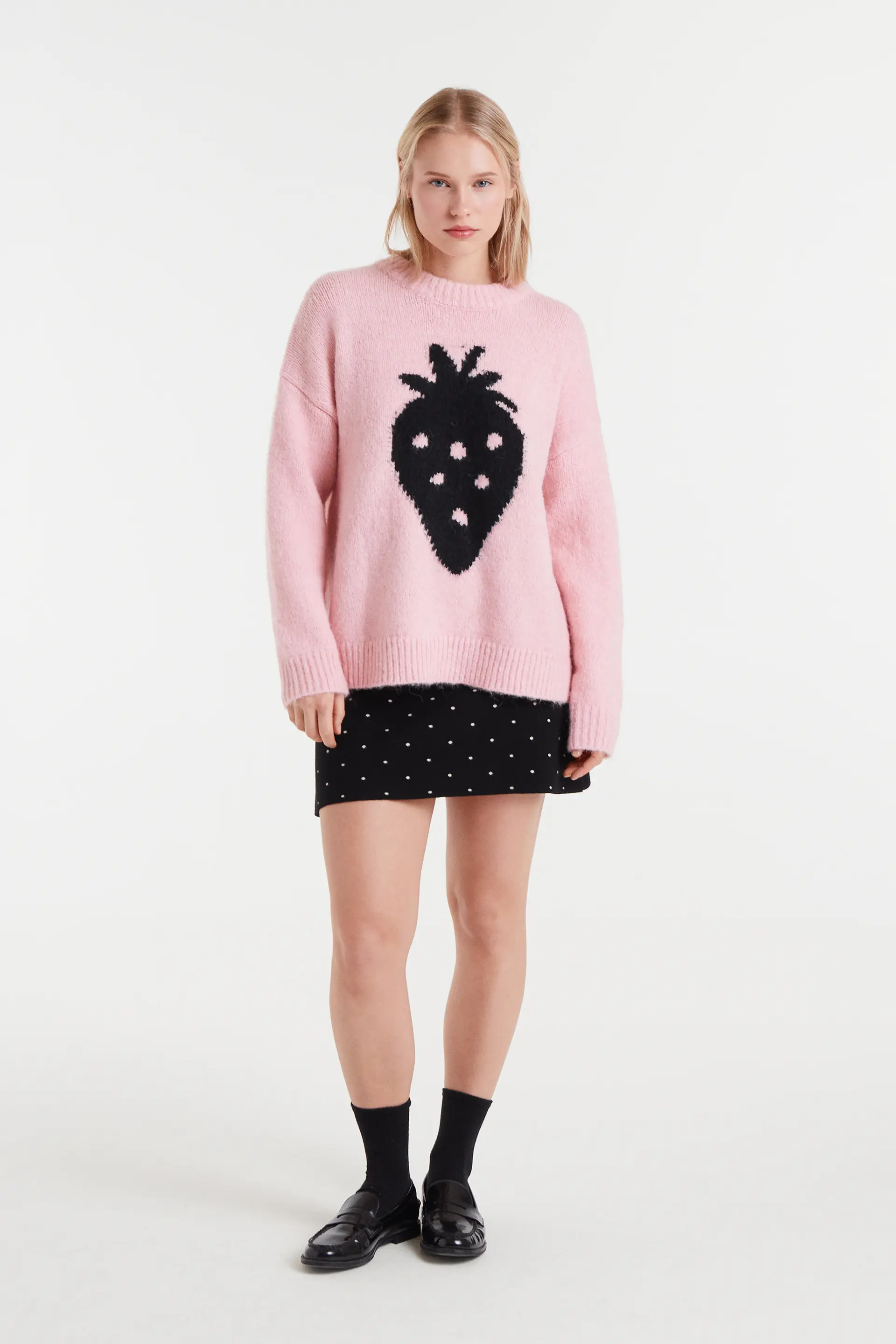 Jersey de punto jacquard con estampado Strawberry - Image 5