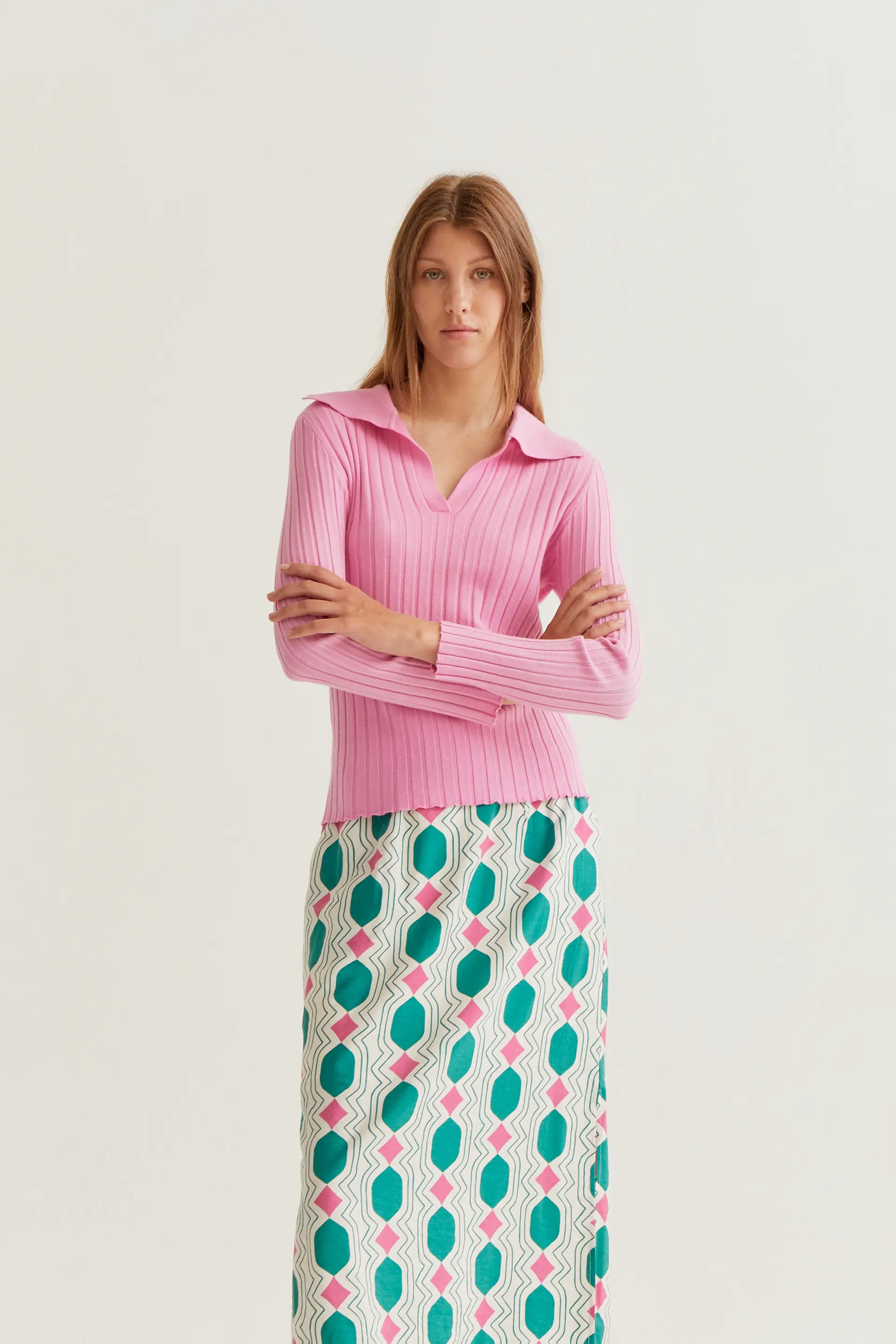 Jersey de punto rosa