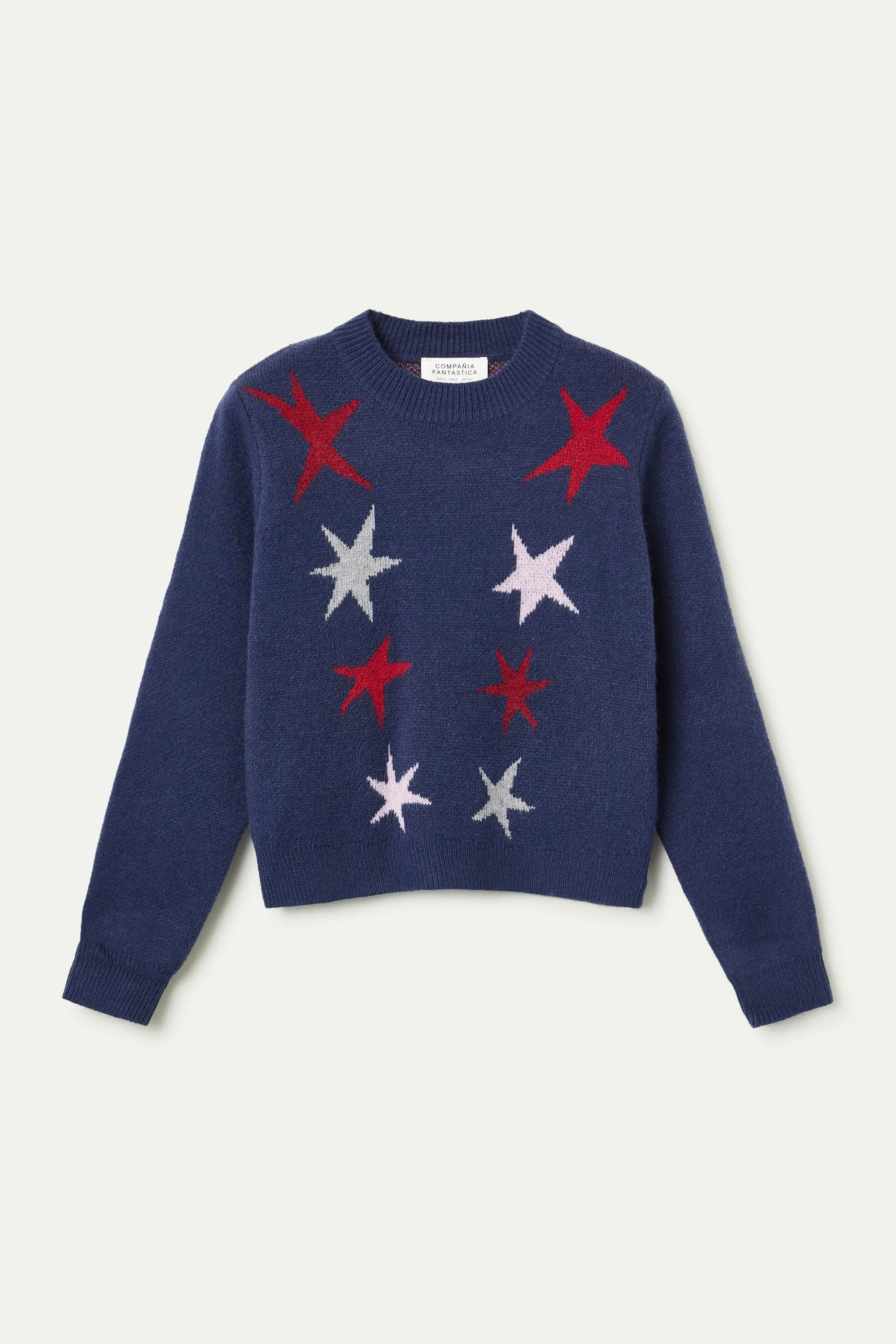 Jersey punto con estampado estrellas multicolor