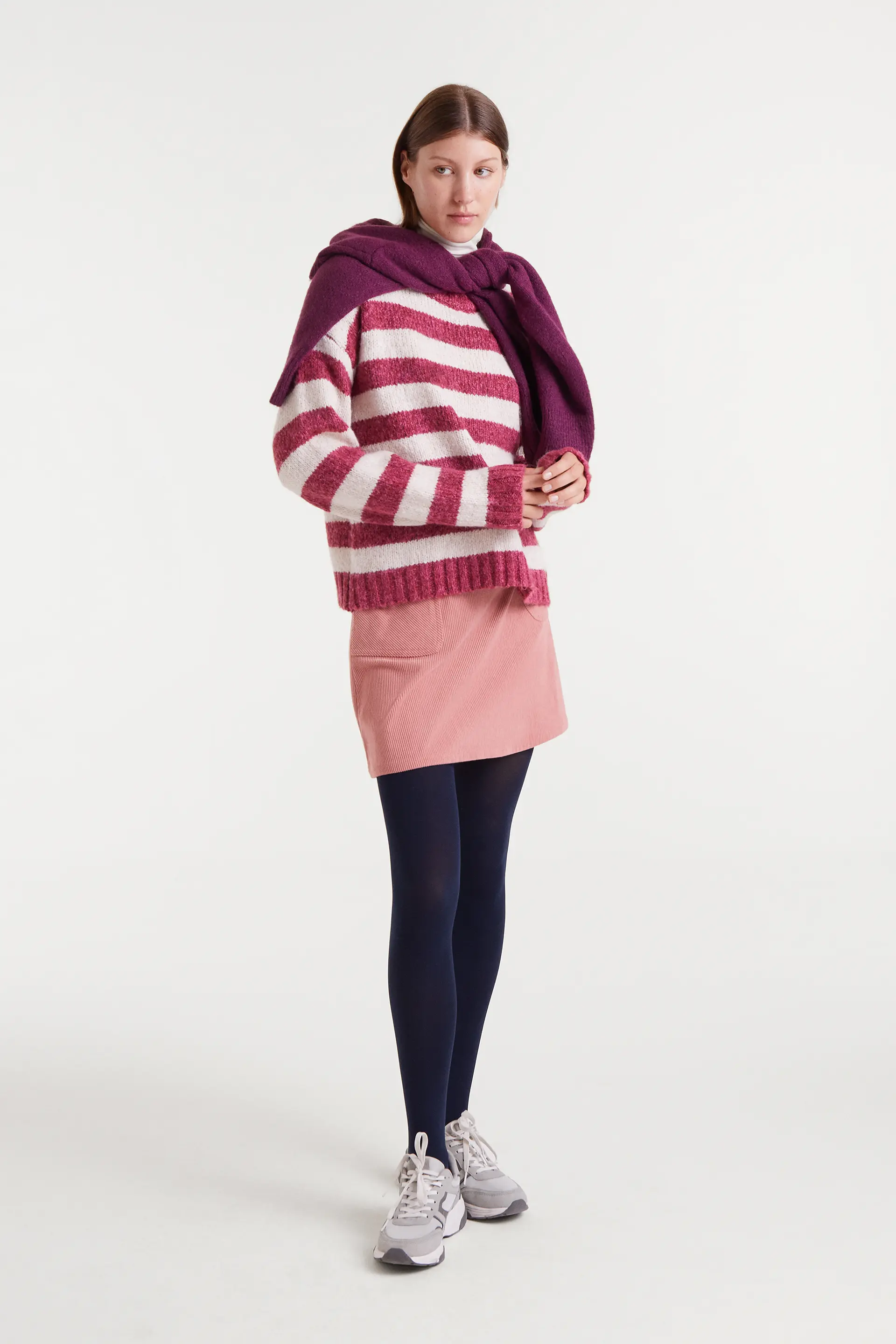 Jersey punto con rayas blanco y fucsia - Image 6