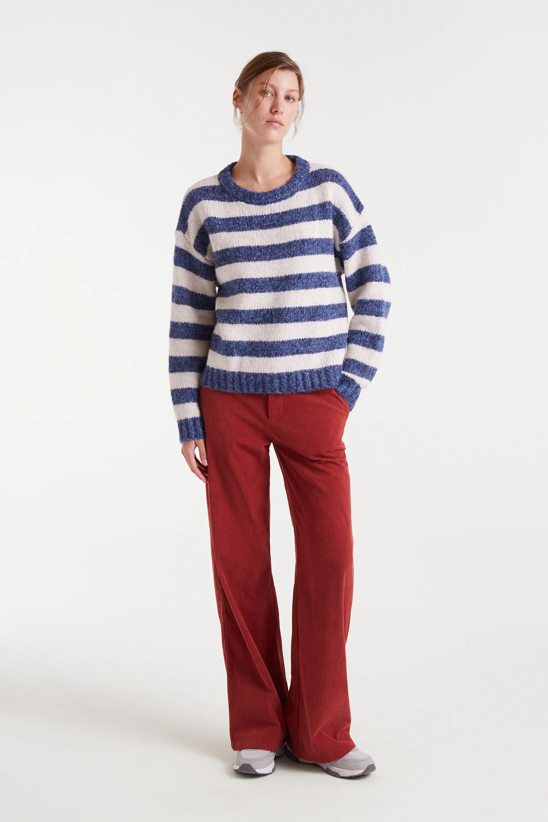 Jersey punto con rayas blanco y morado - Image 5