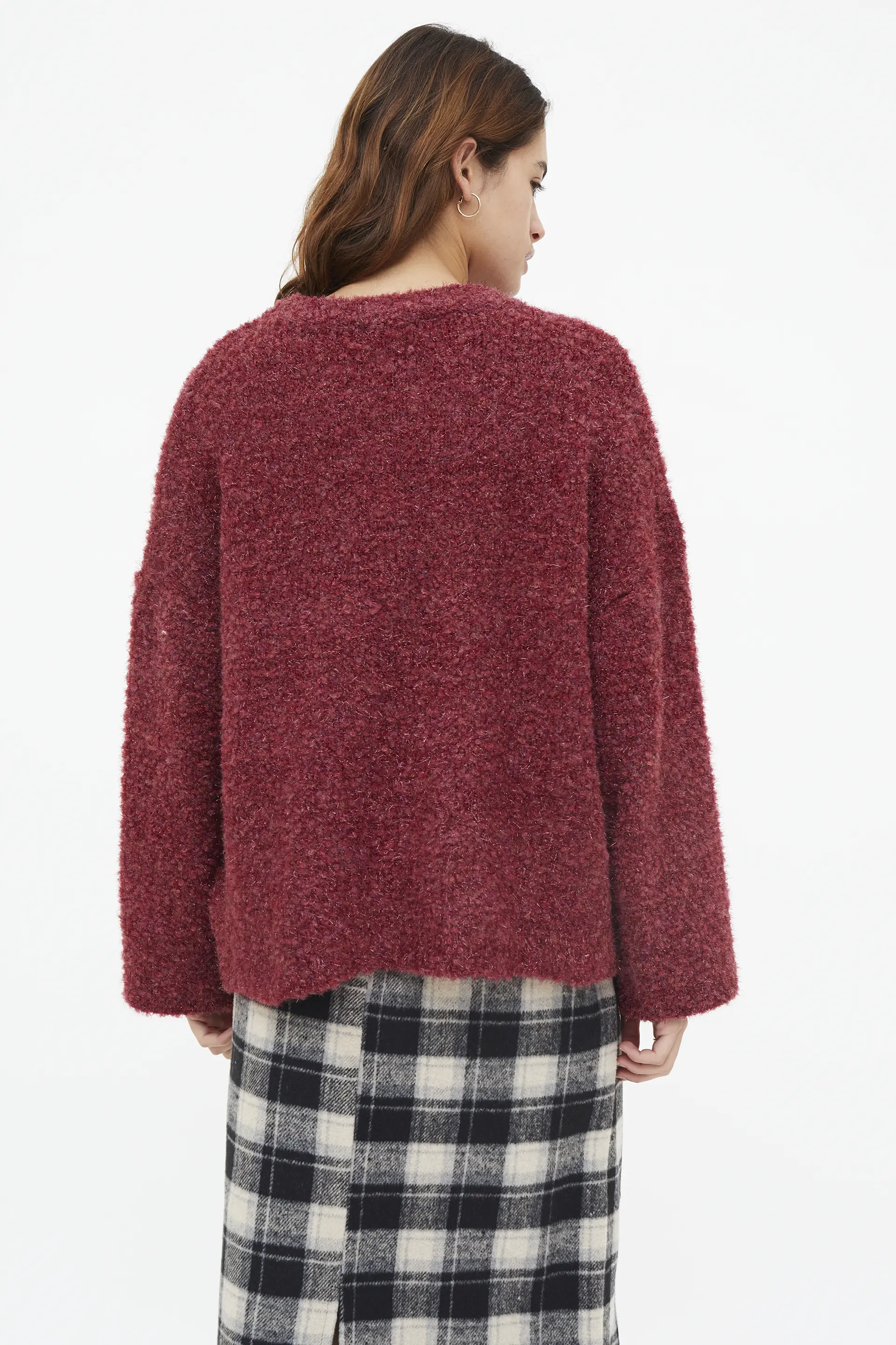 Jersey punto con textura Burgundy - Image 3