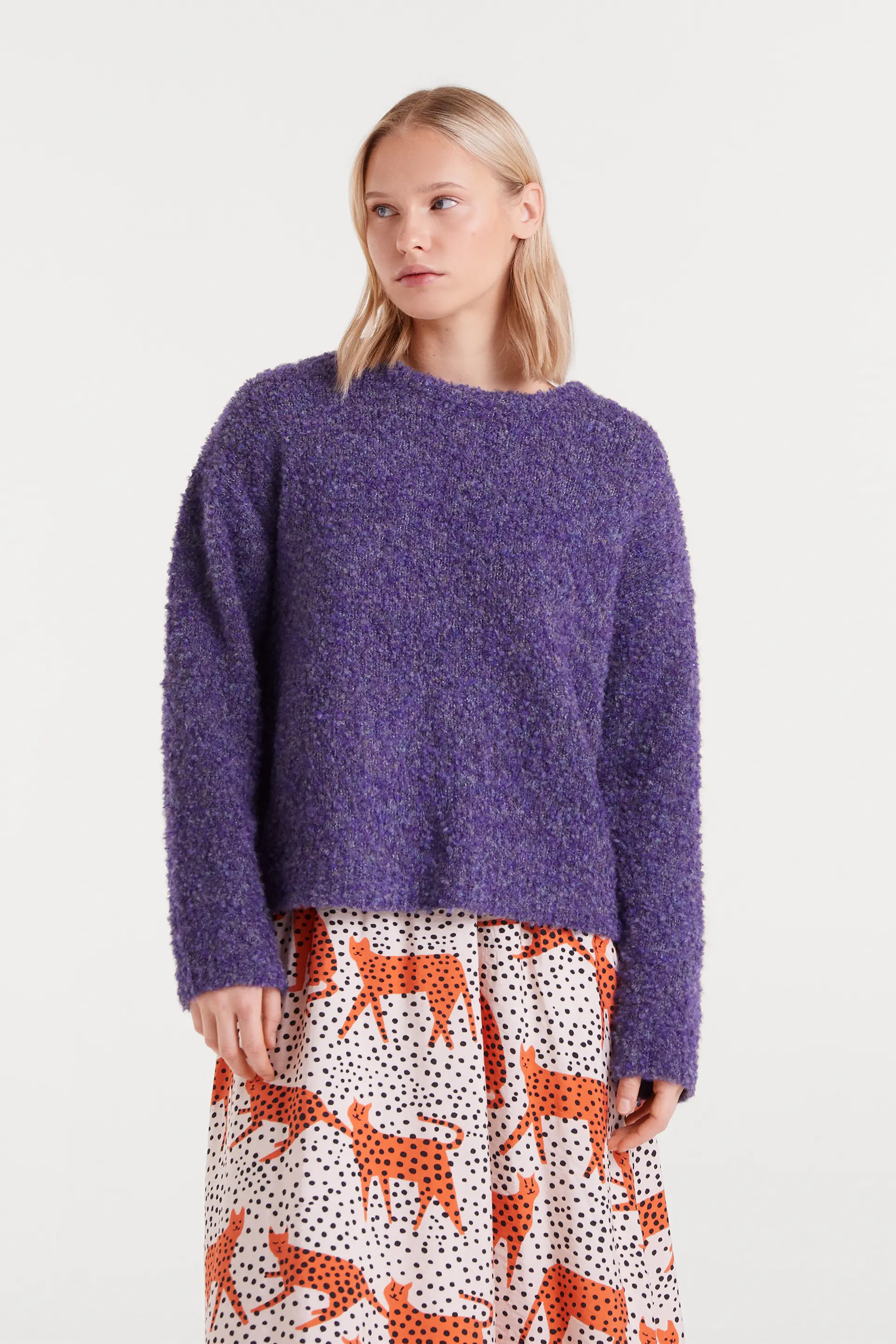 Jersey punto con textura morado
