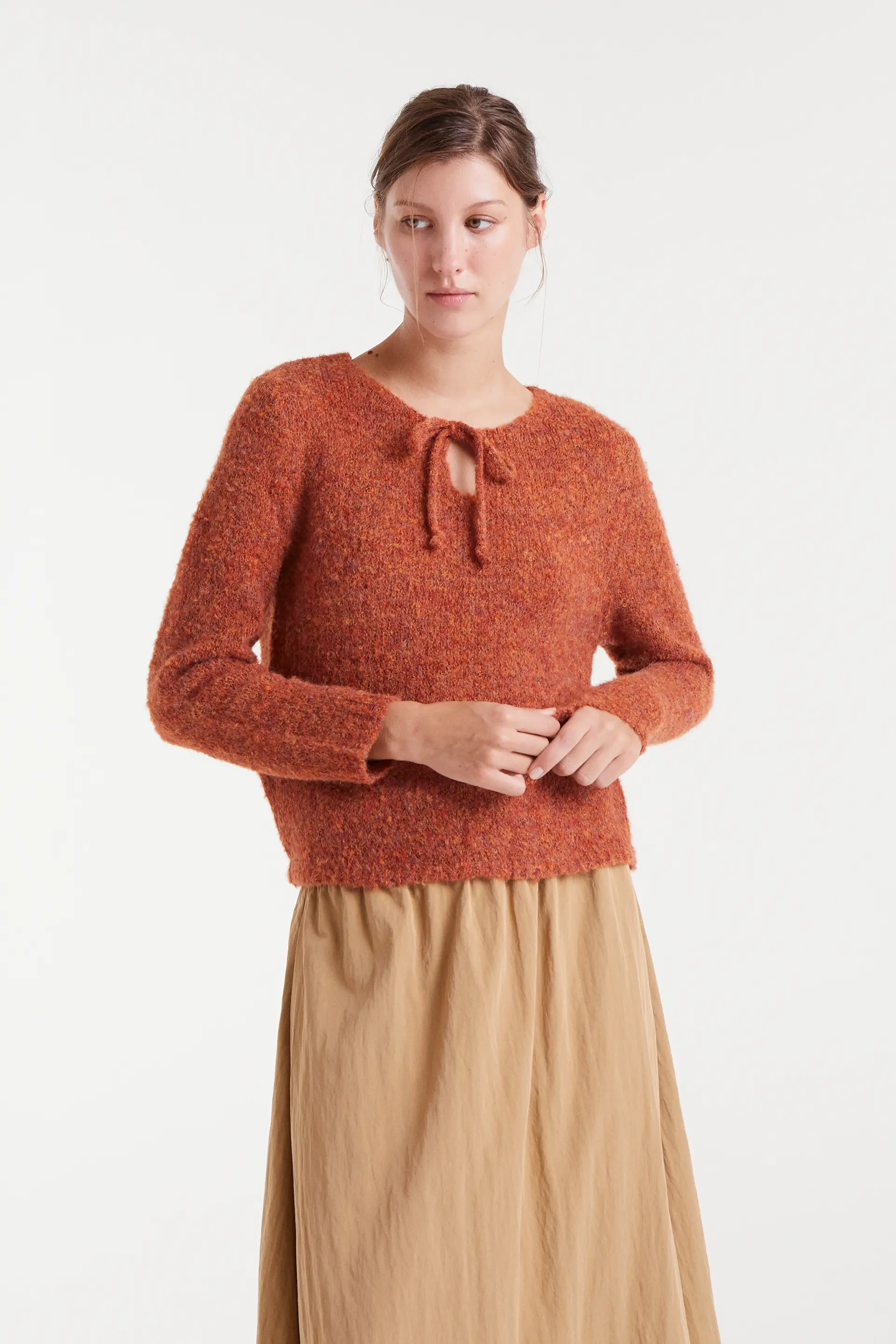 Jersey punto con textura naranja