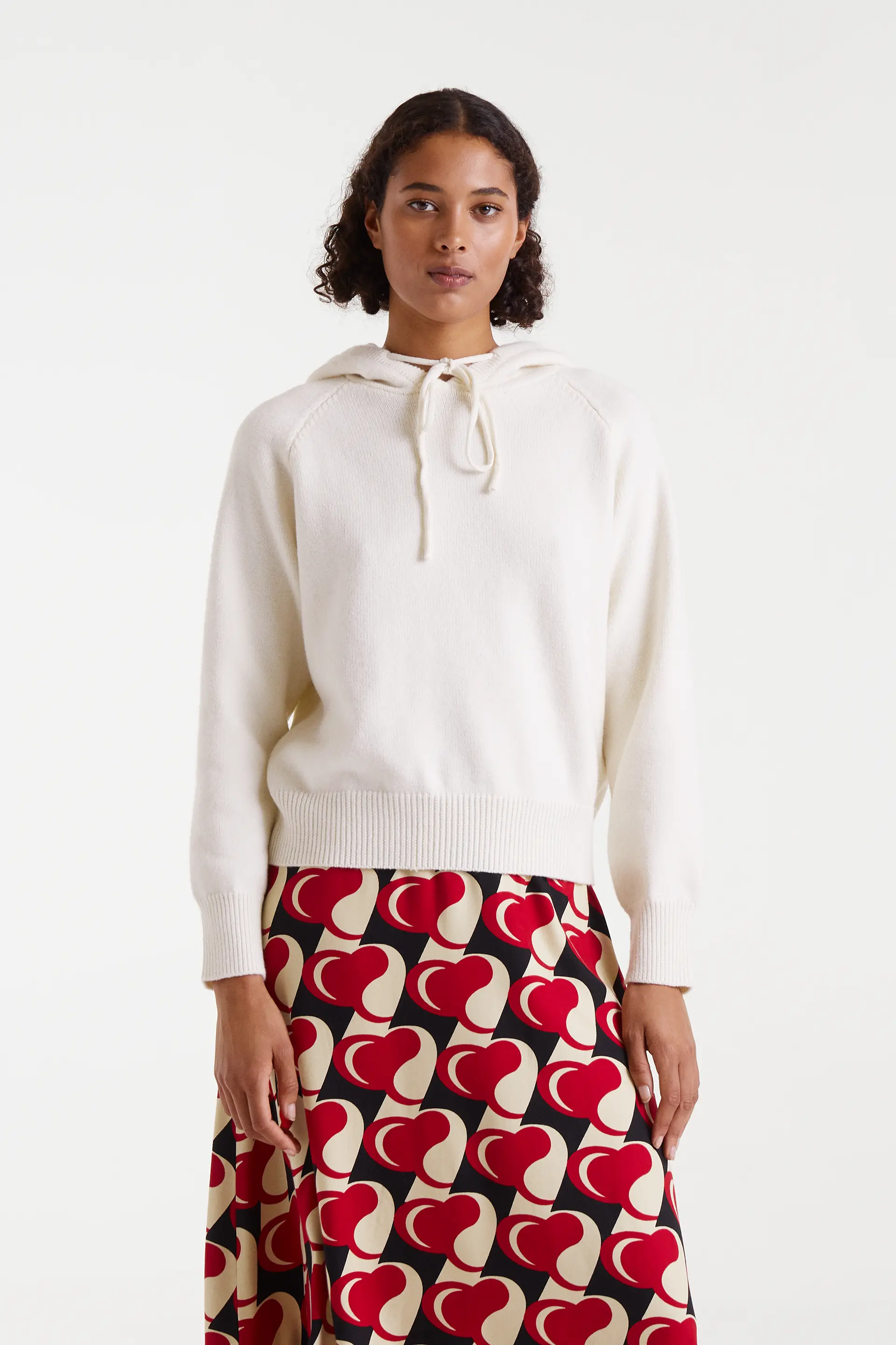 Jersey sudadera punto fino blanco