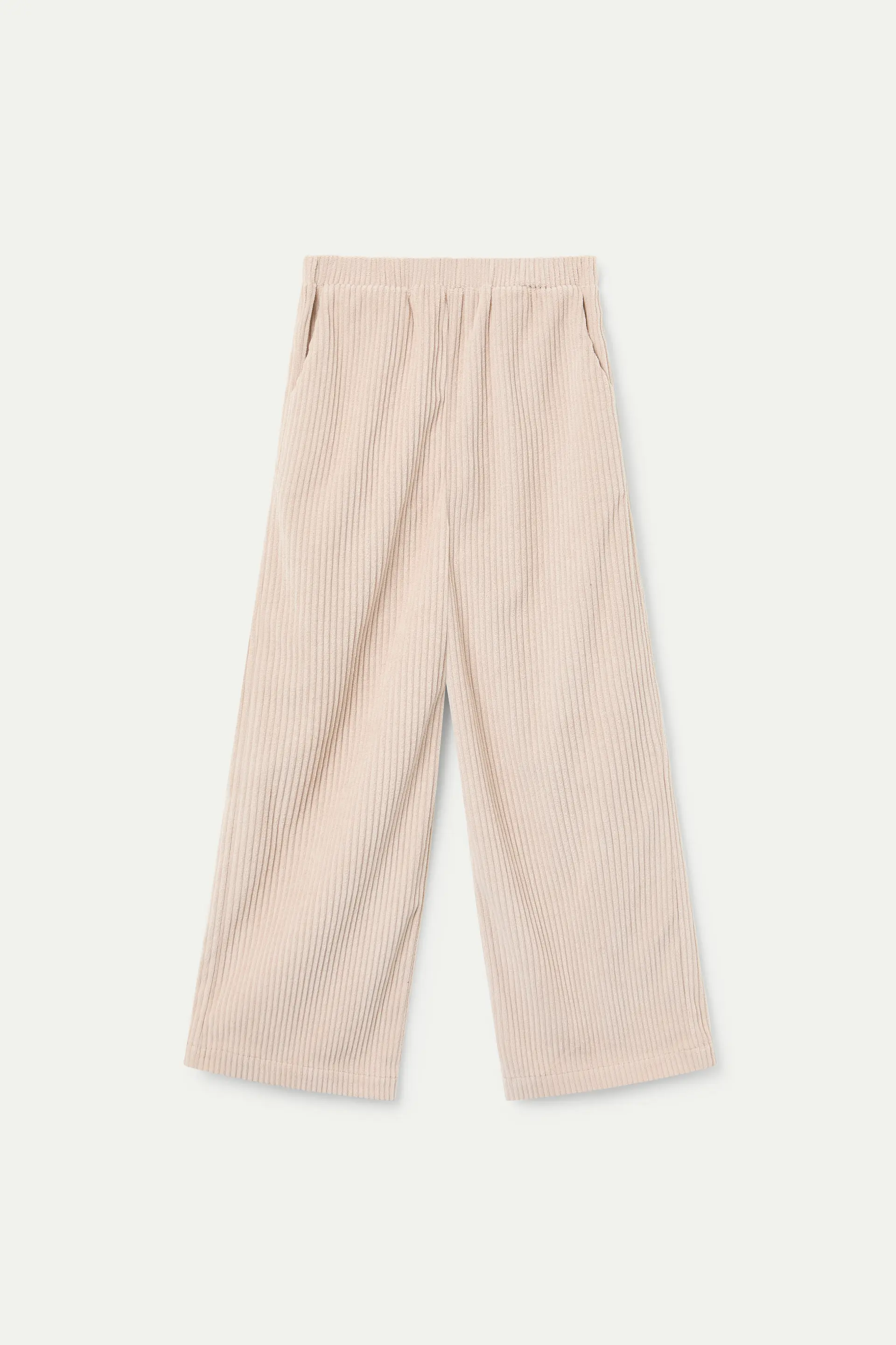 Pantalón ancho de niña de pana color blanco - Image 2